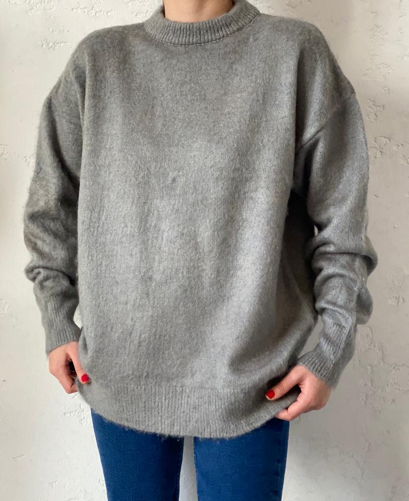 Gri Oversize Yumoş Kazak