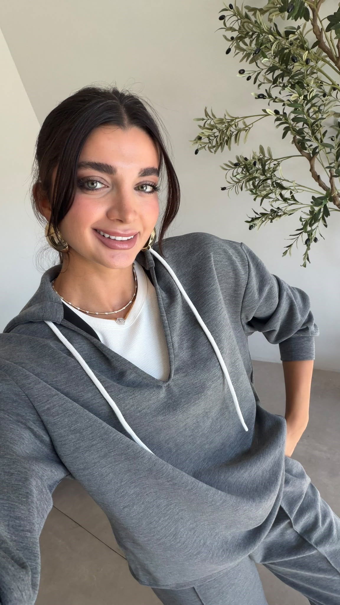 Gri Üçlü Biyeli Takım