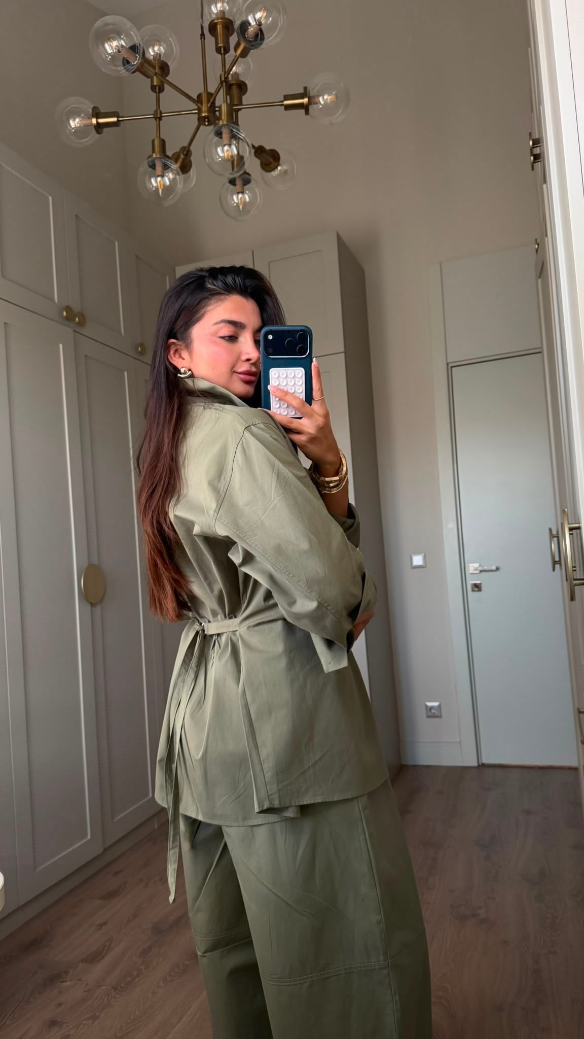 Haki Düğmeli Bagi Takım