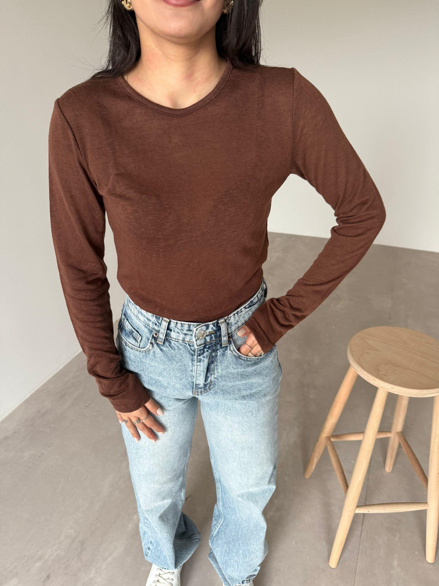 Kahve Basic Transparan Bluz