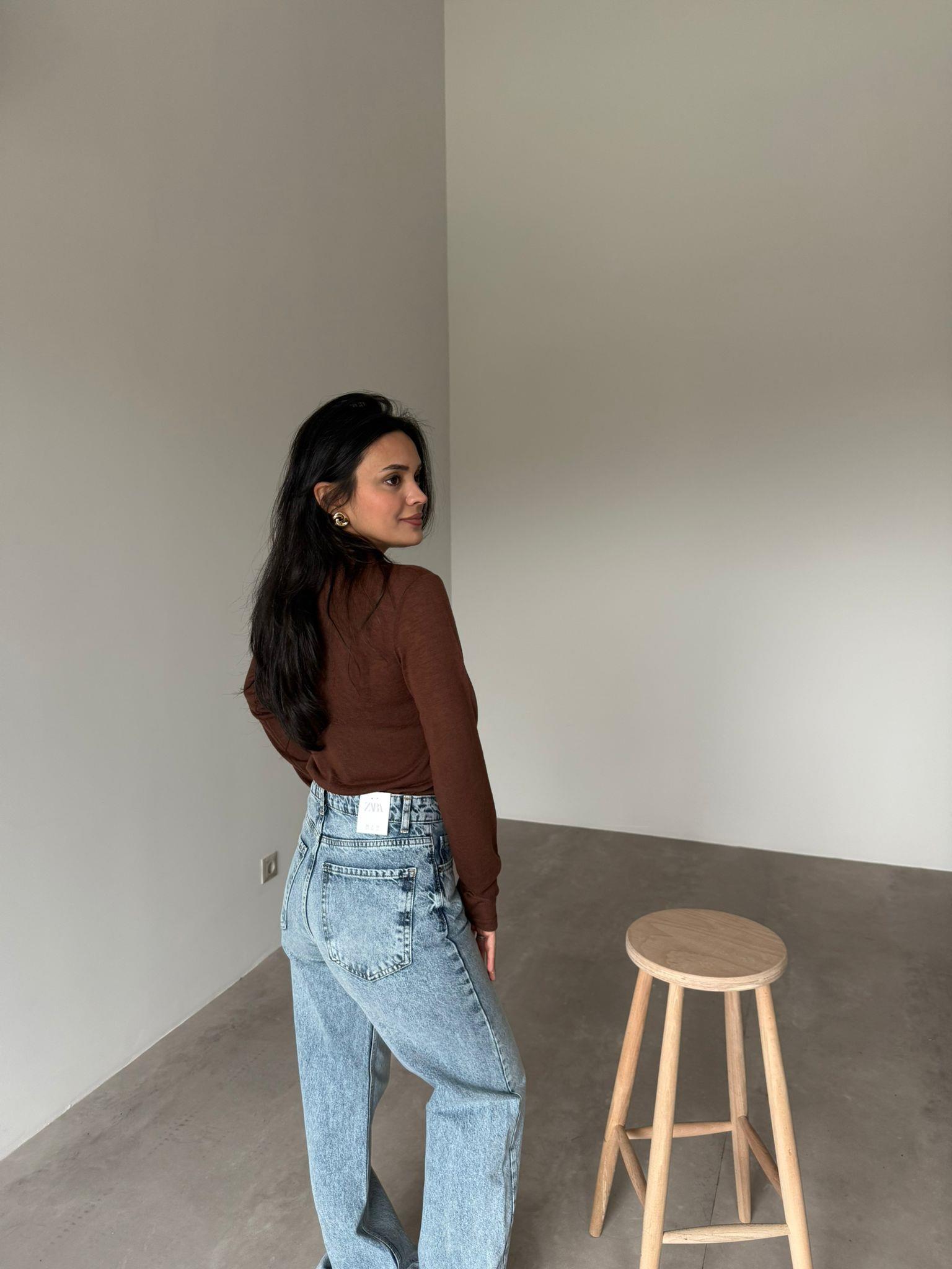 Kahve Basic Transparan Bluz