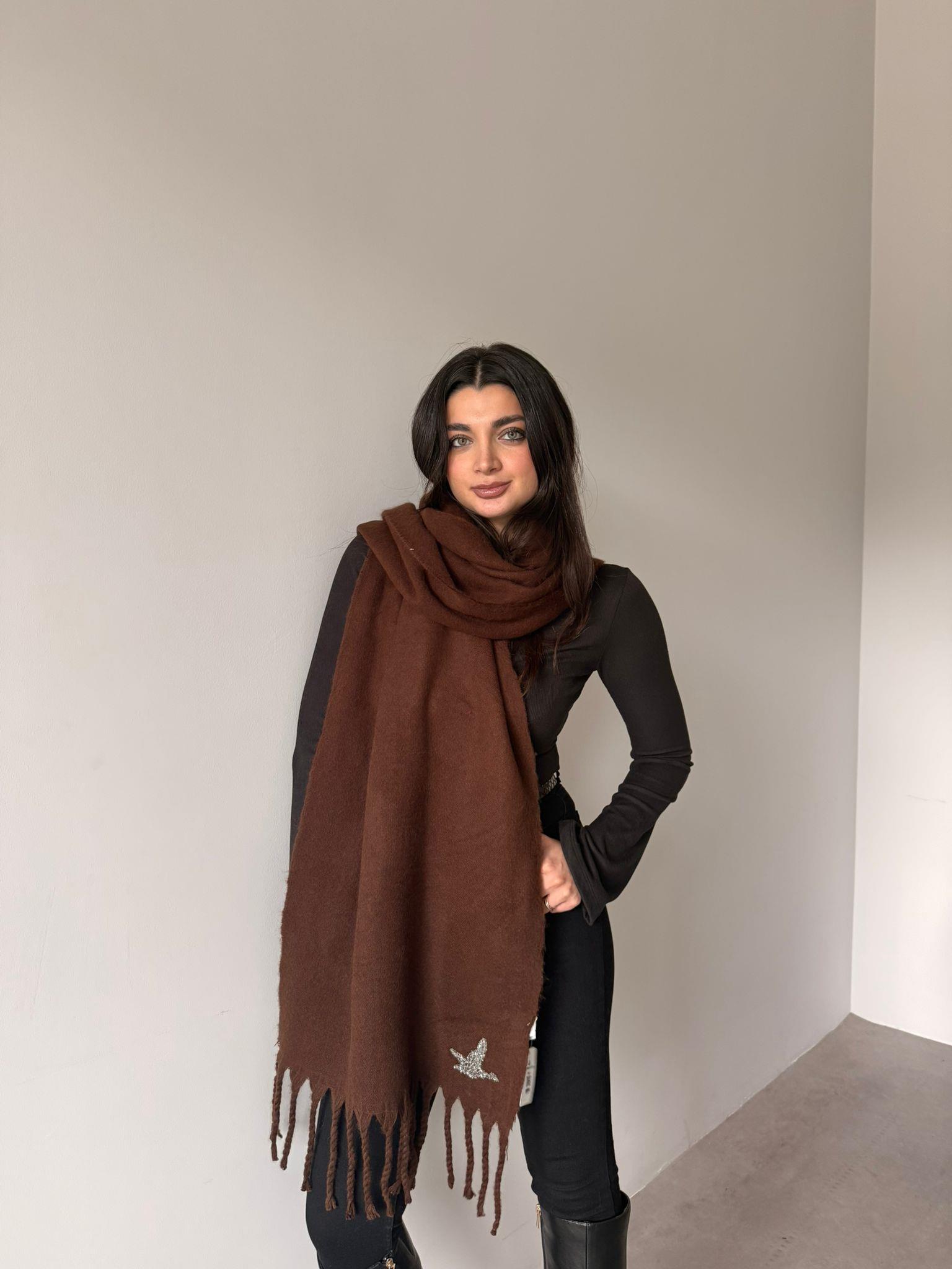 Kahve Bird Detaylı Atkı