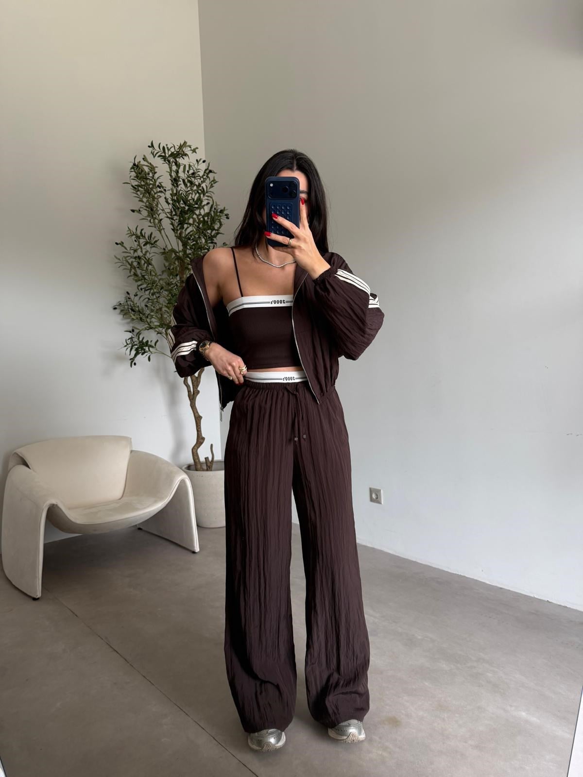 Kahve Büstiyer Detaylı 2000's Takım