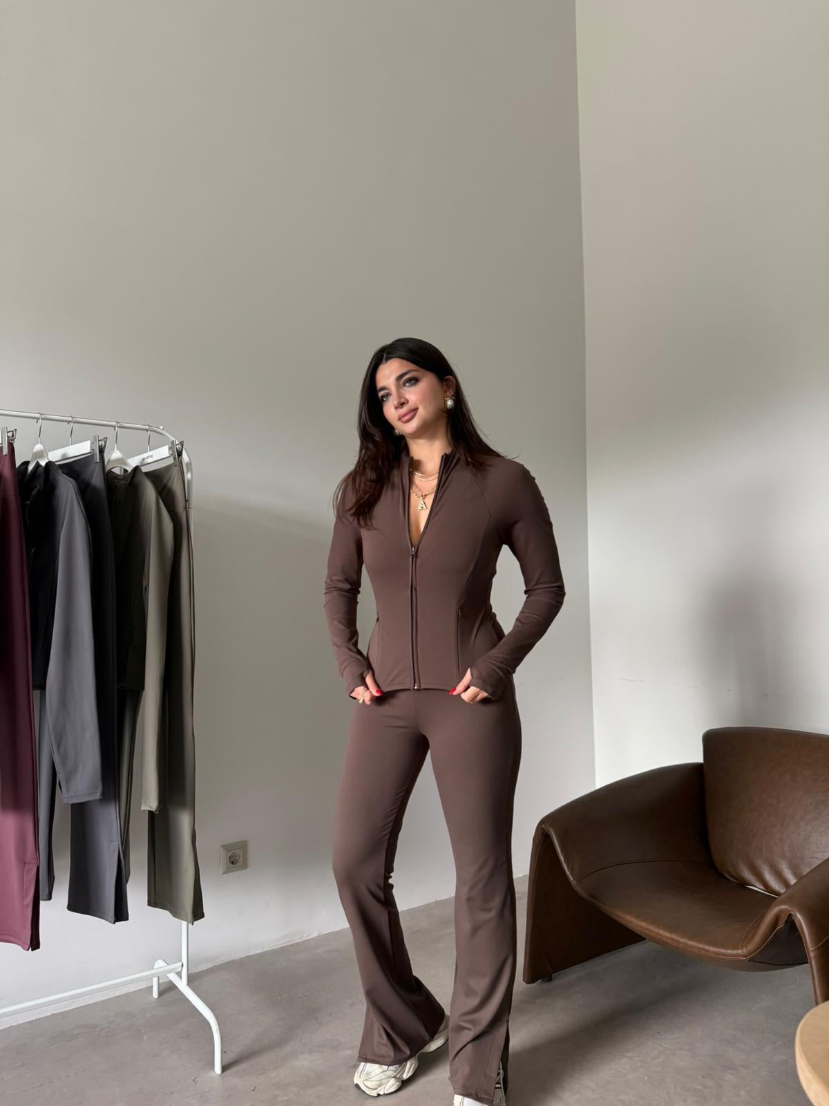 Kahve Comfortlux Likralı Takım