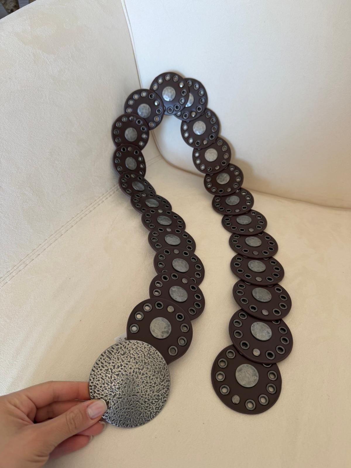 Kahve Eskitme Detaylı Deri Kemer