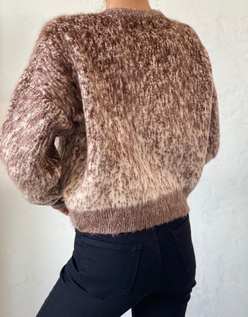 Kahve Gold Düğmeli Vintage Hırka