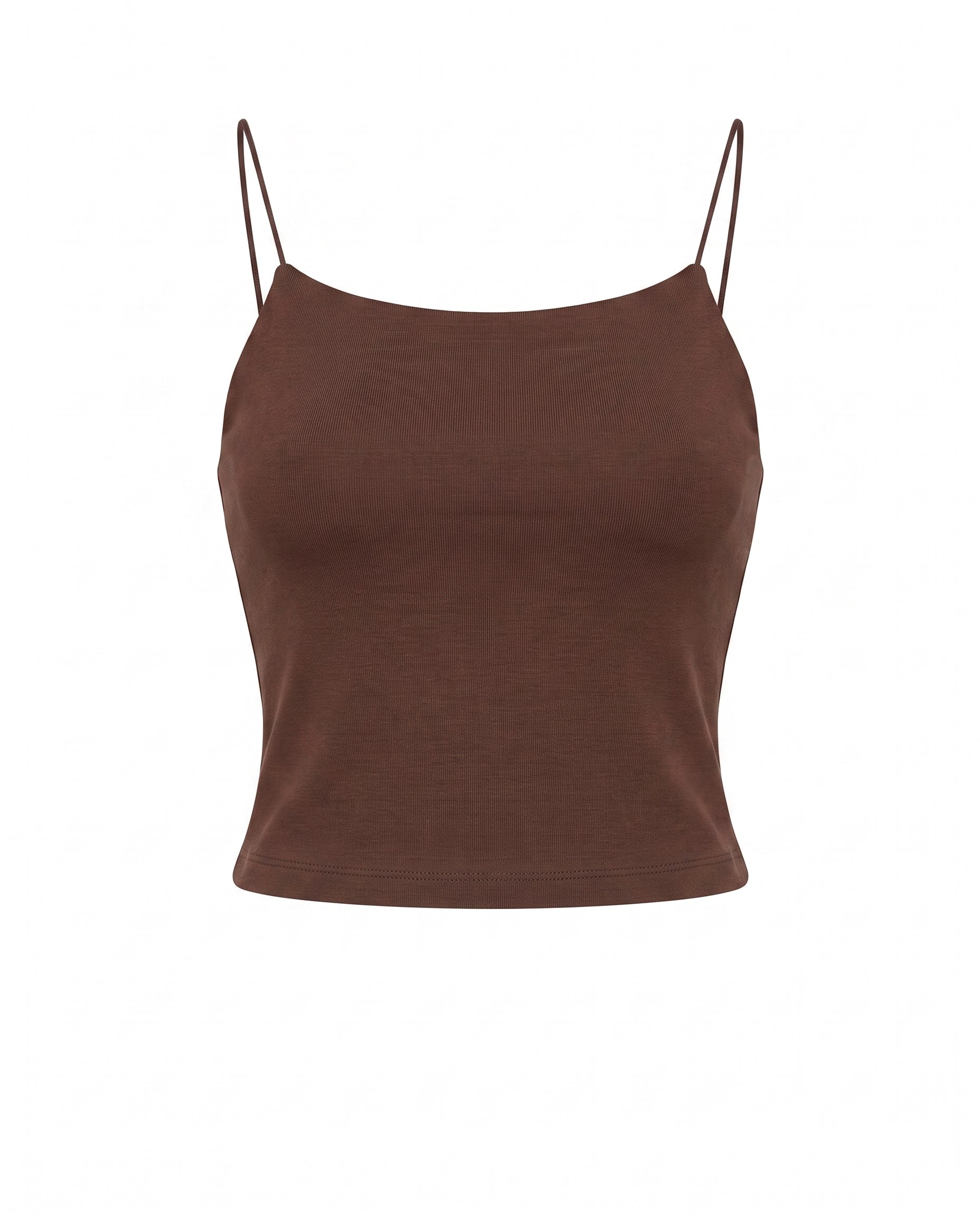 Kahve İp Askılı Crop (42 Cm)