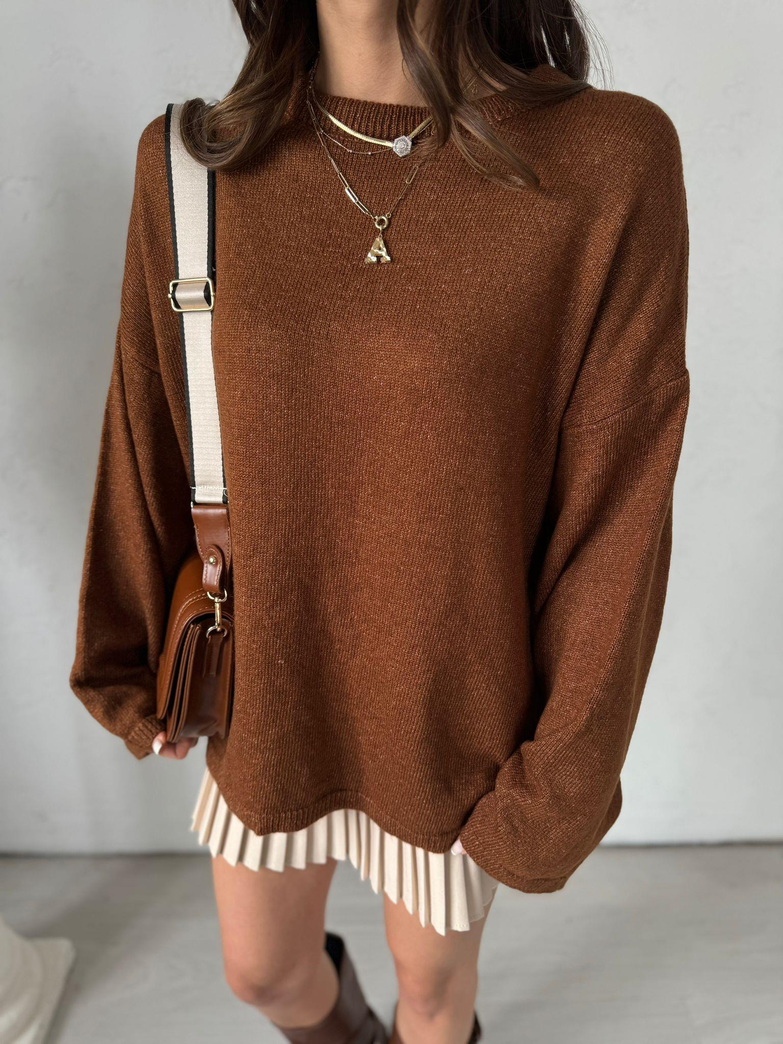 Kahve Oversize Kazak