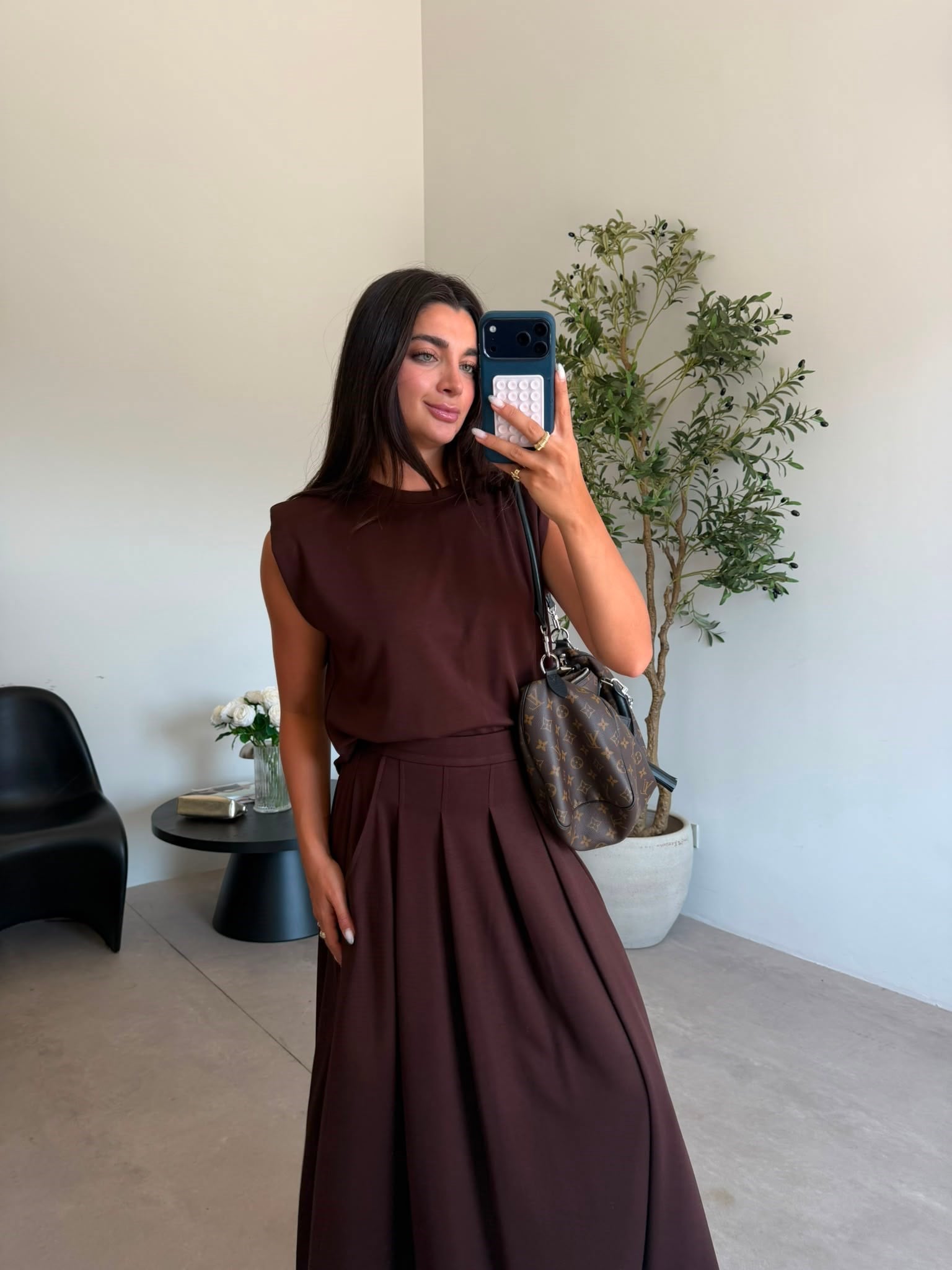 Kahve Pileli Modal Takım