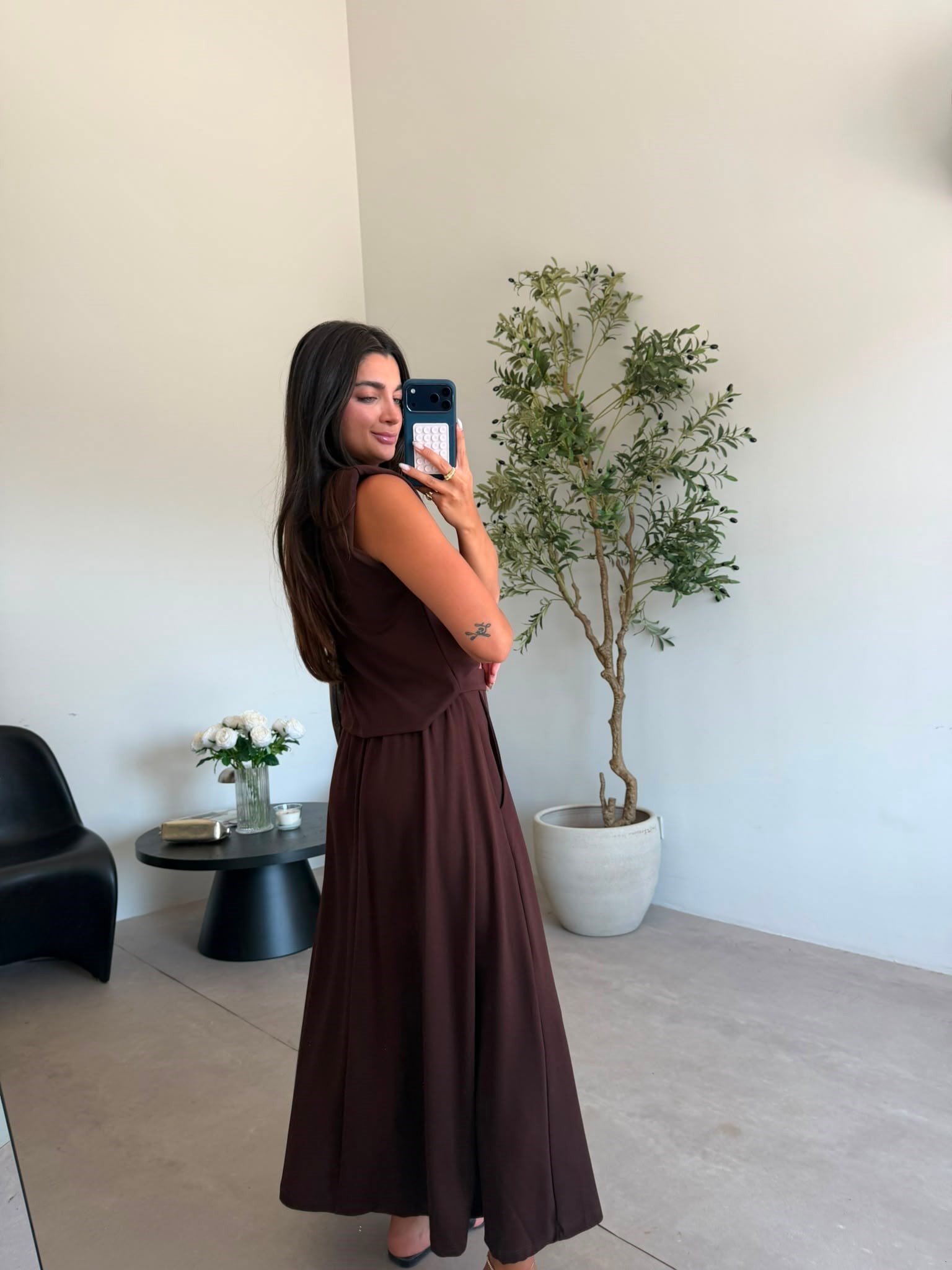 Kahve Pileli Modal Takım