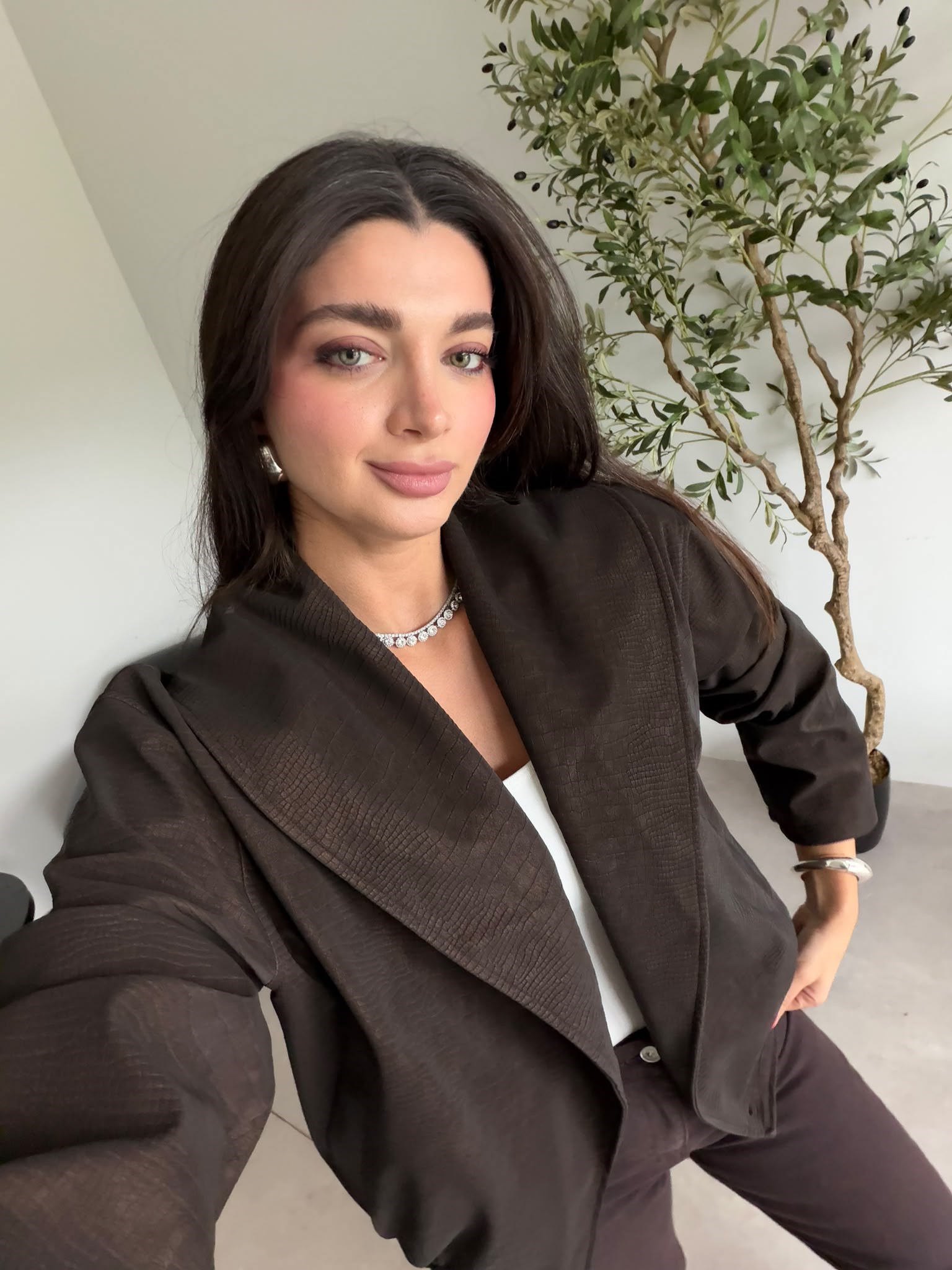 Kahve Şal Yaka Bomber Ceket 