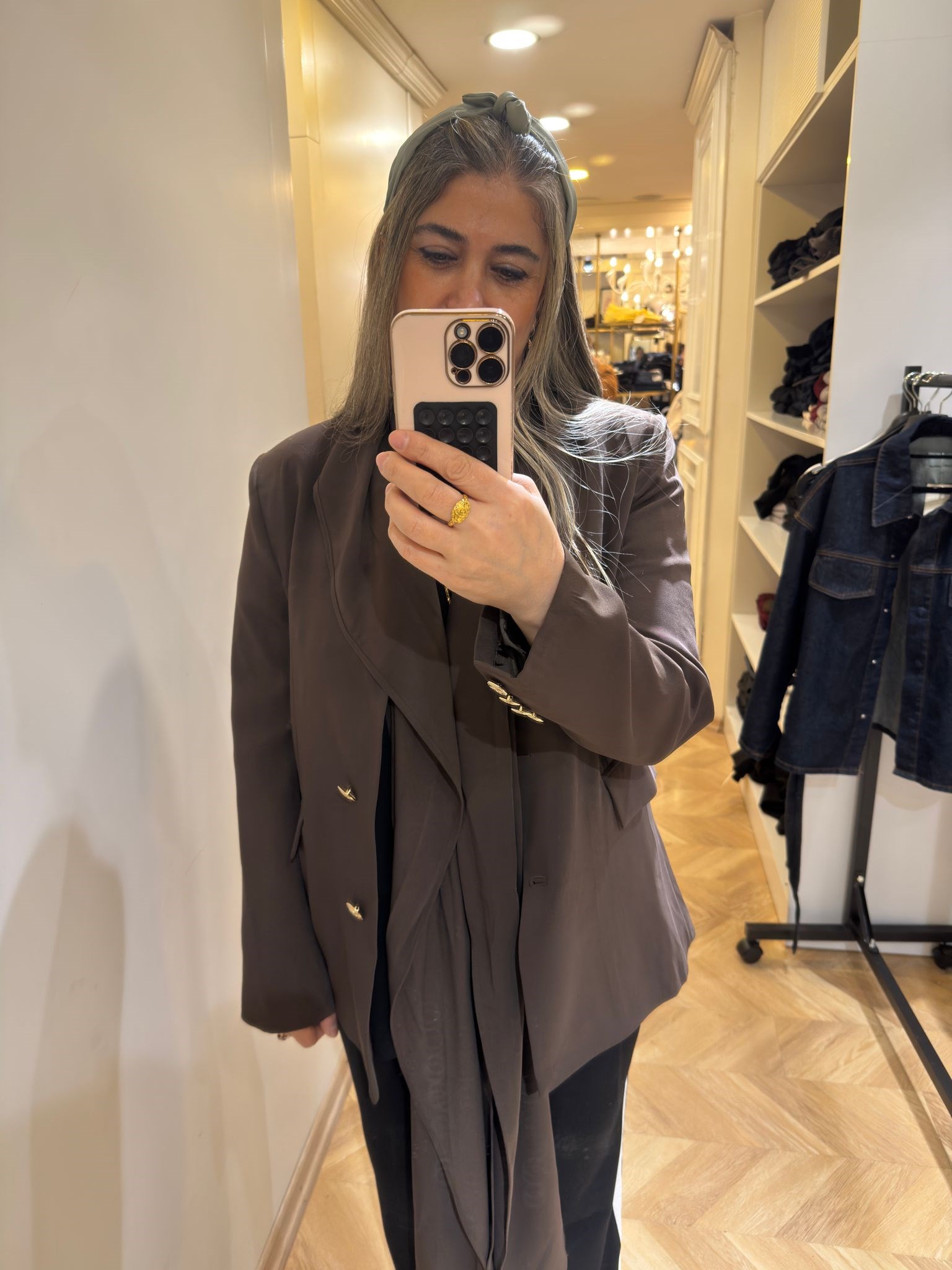 Kahve Şallı Blazer Ceket
