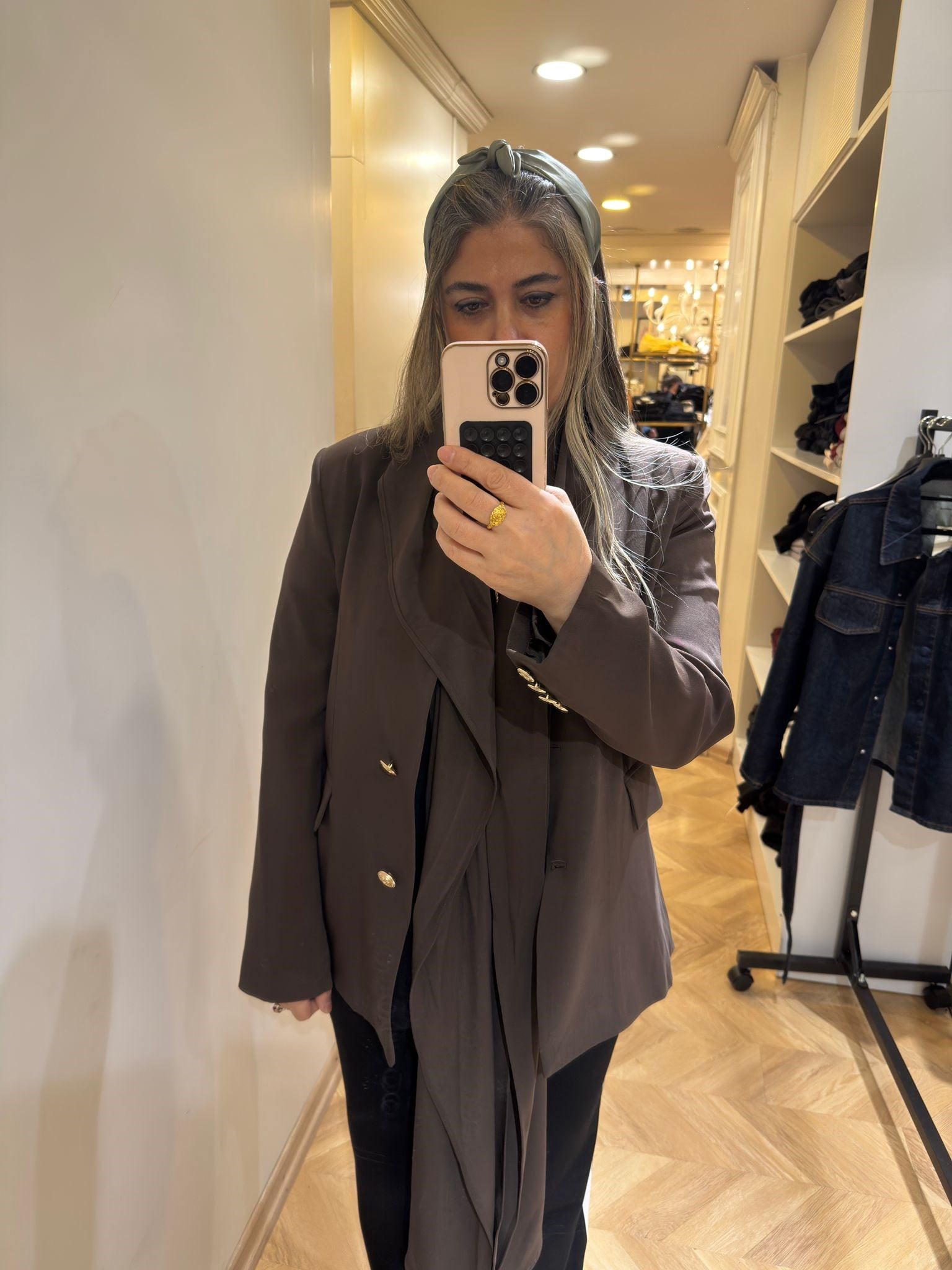 Kahve Şallı Blazer Ceket