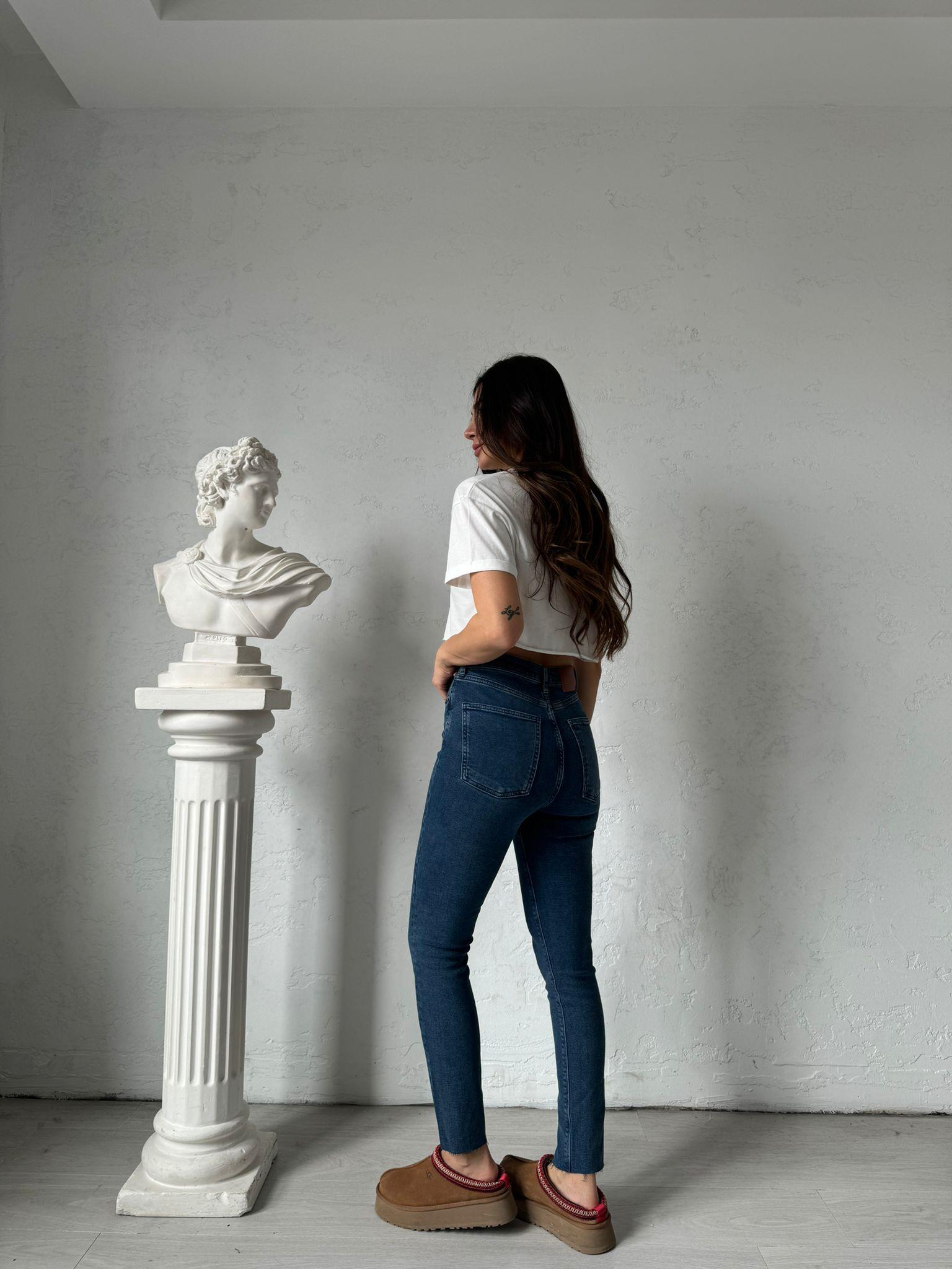 Koyu Mavi Yüksek Bel Premium Skinny Jean