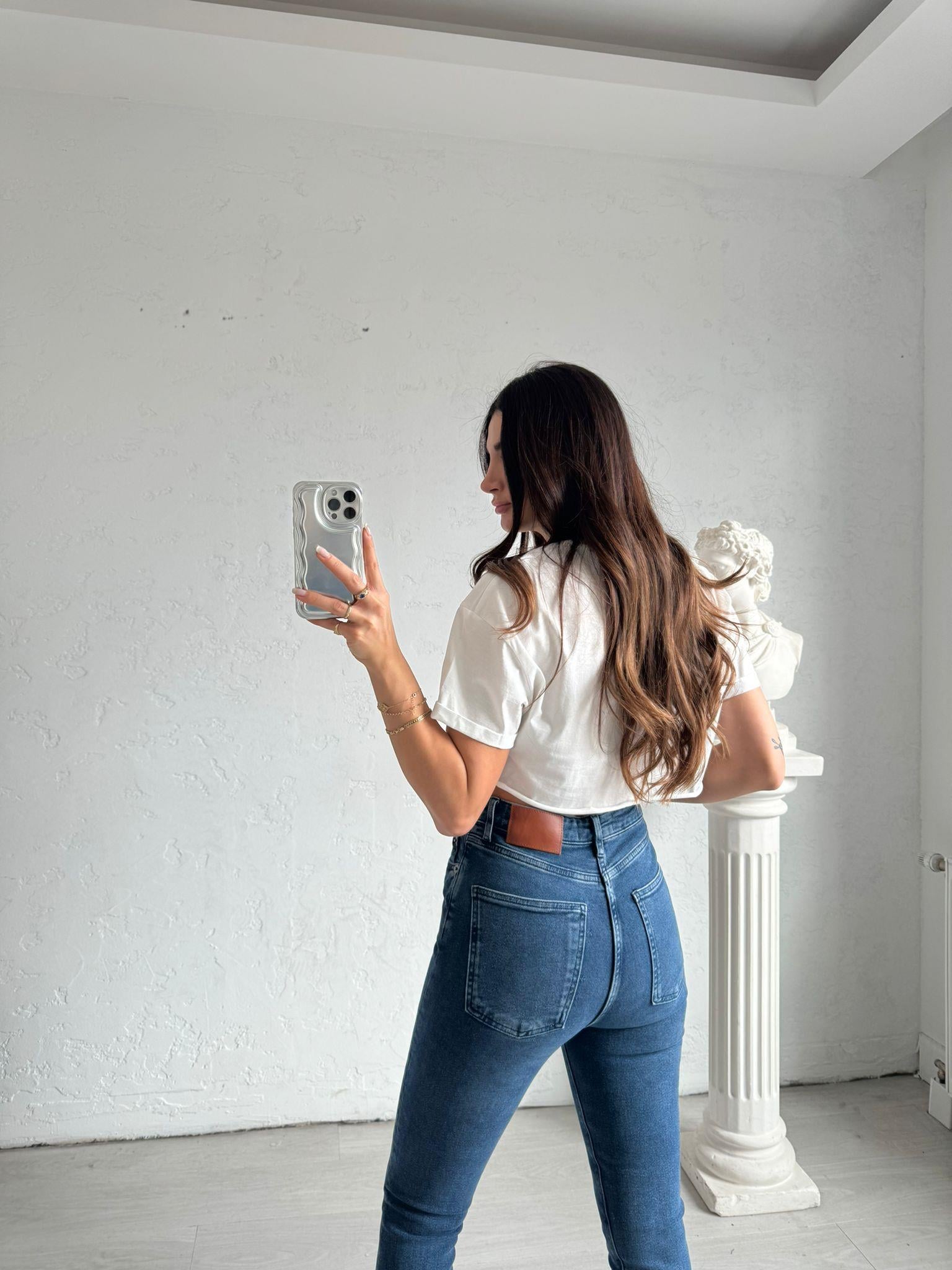 Koyu Mavi Yüksek Bel Premium Skinny Jean