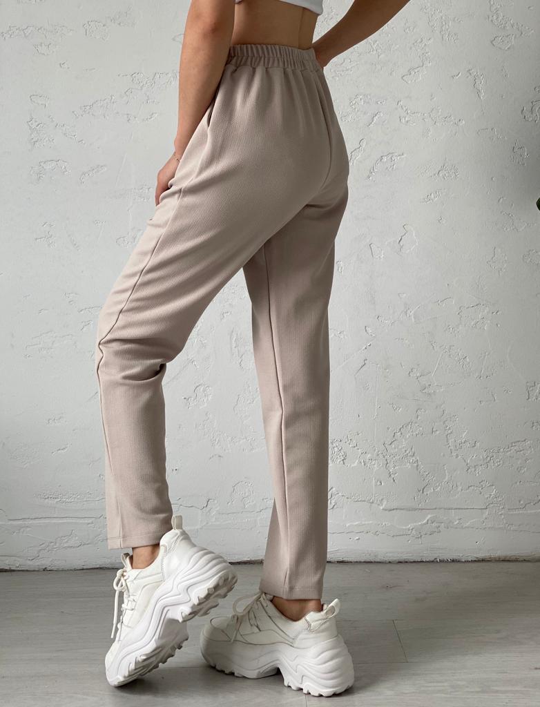 Krem Beli Bağlamalı Misty Pantolon