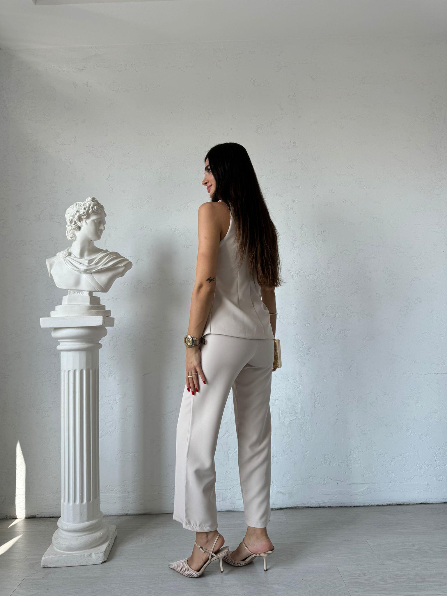 Krem Gold Düğmeli Style Takım