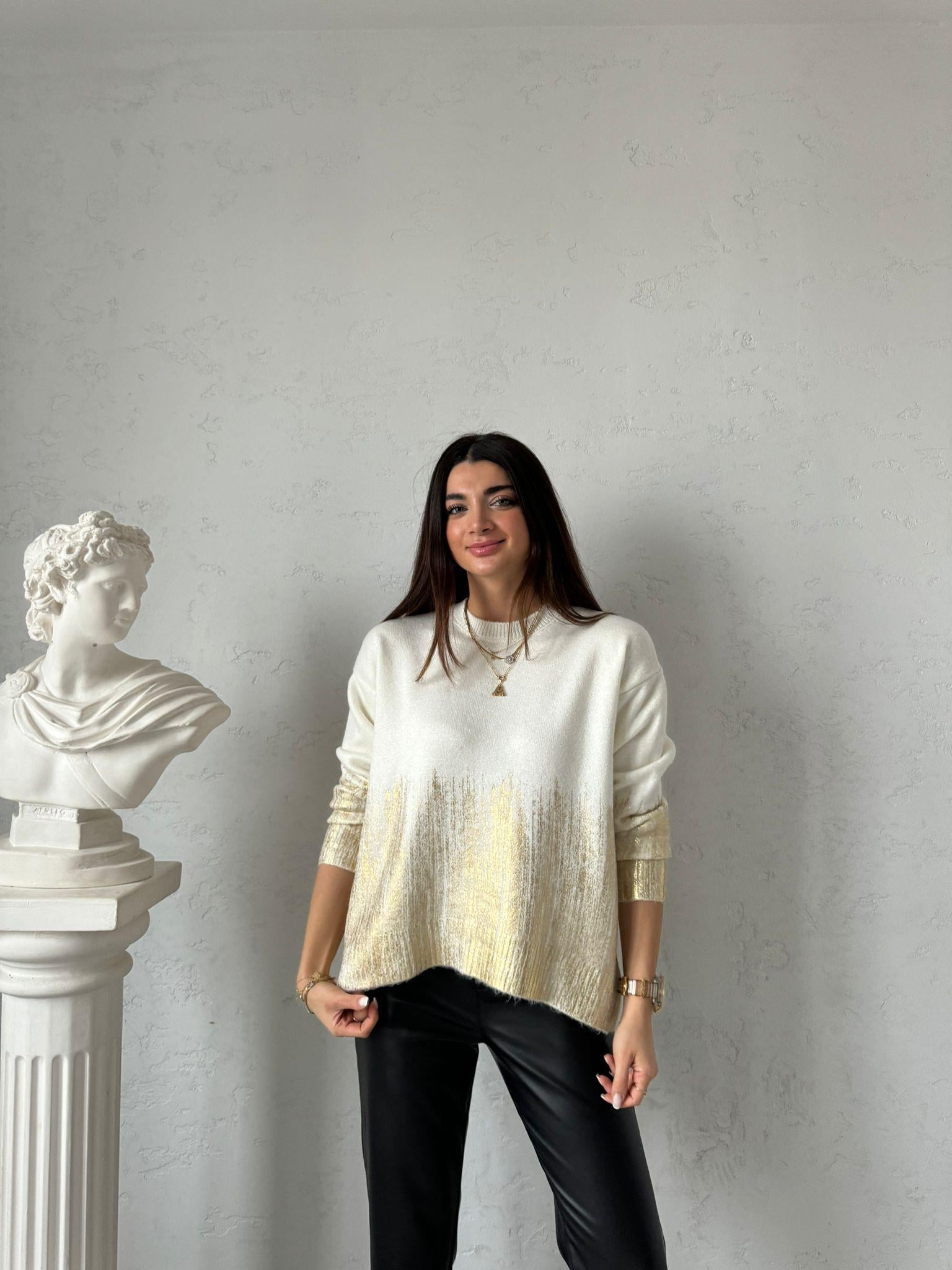 Krem Gold Mumlu Kazak