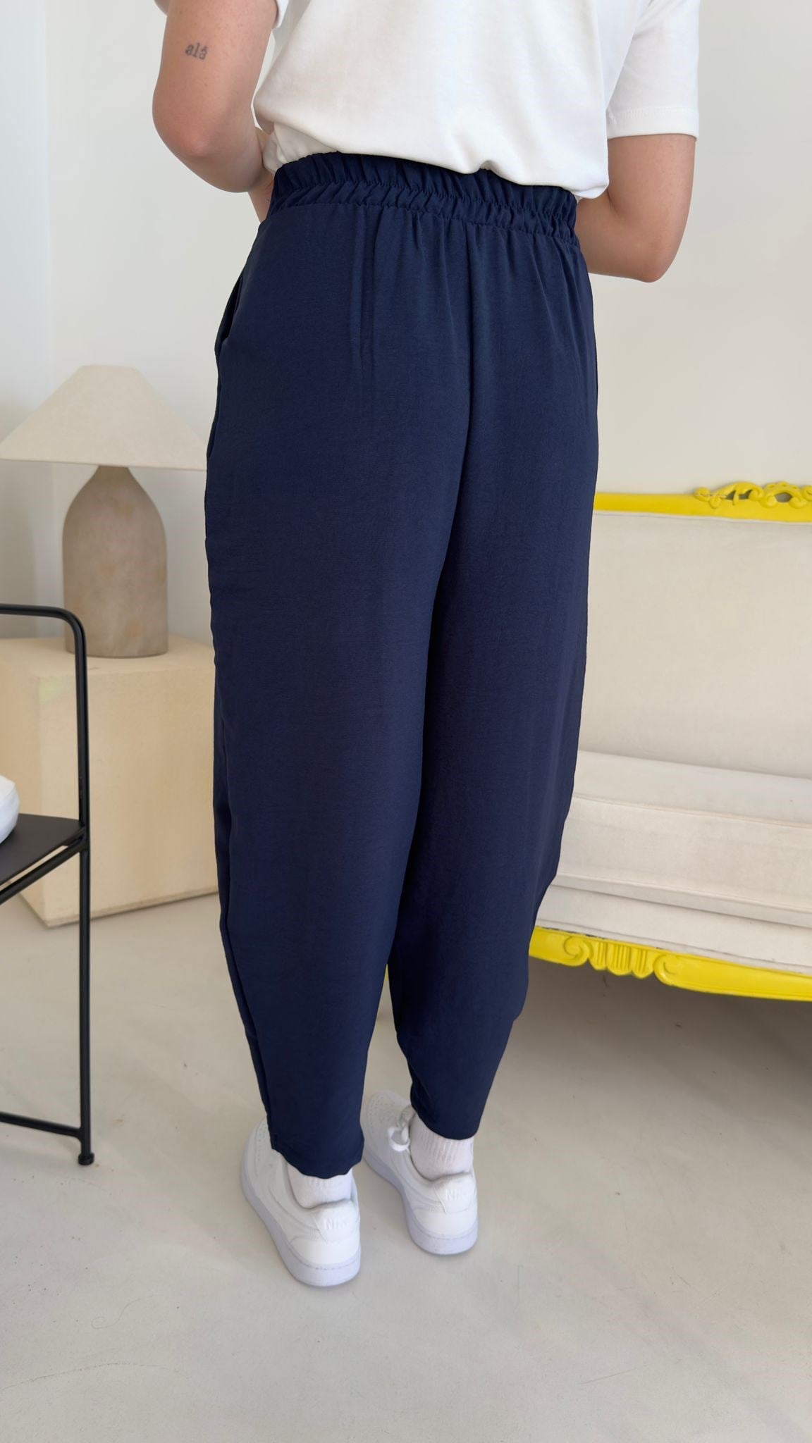 Lacivert Ayrobin Şalvar Pantolon