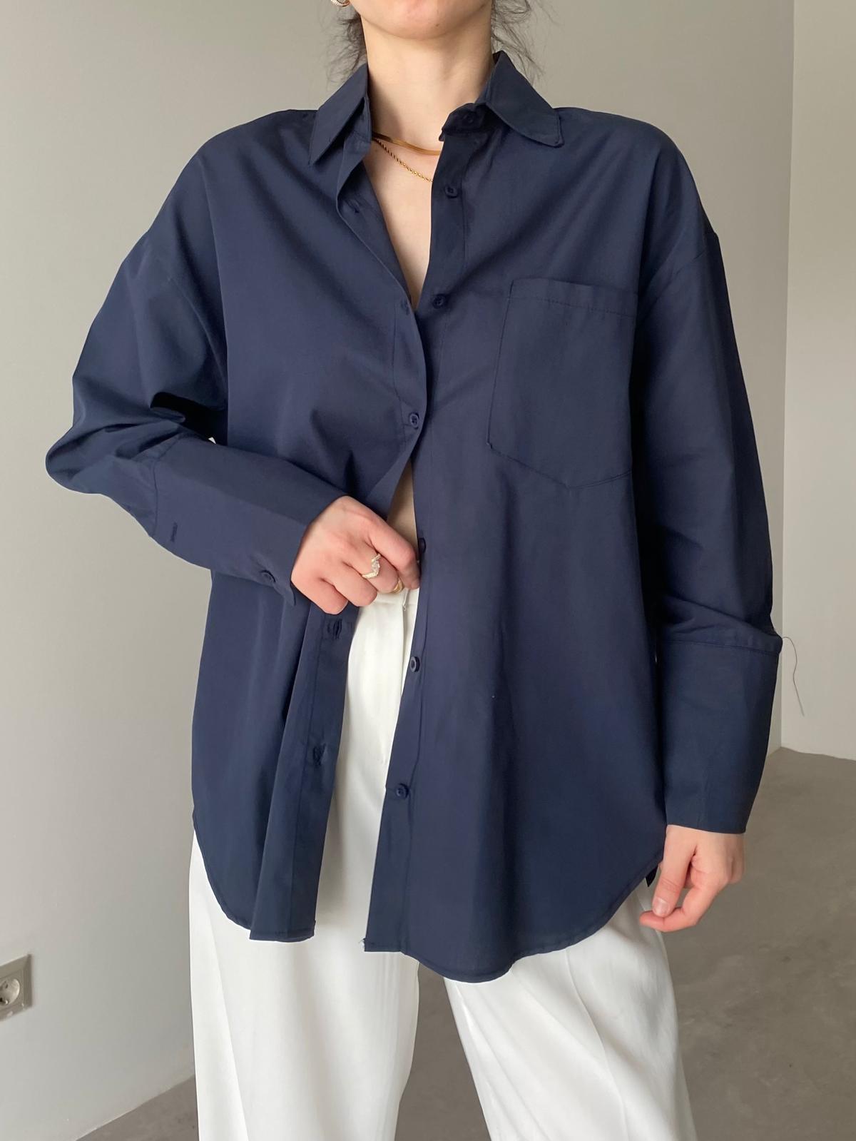 Lacivert Basic Poplin Gömlek