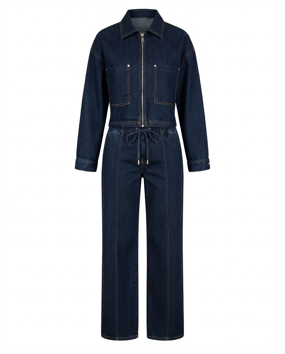 Lacivert Ceketli Denim Takmı