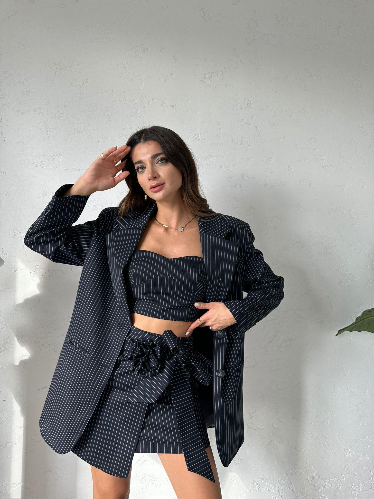 Lacivert Çizgili Lowel Blazer Ceket