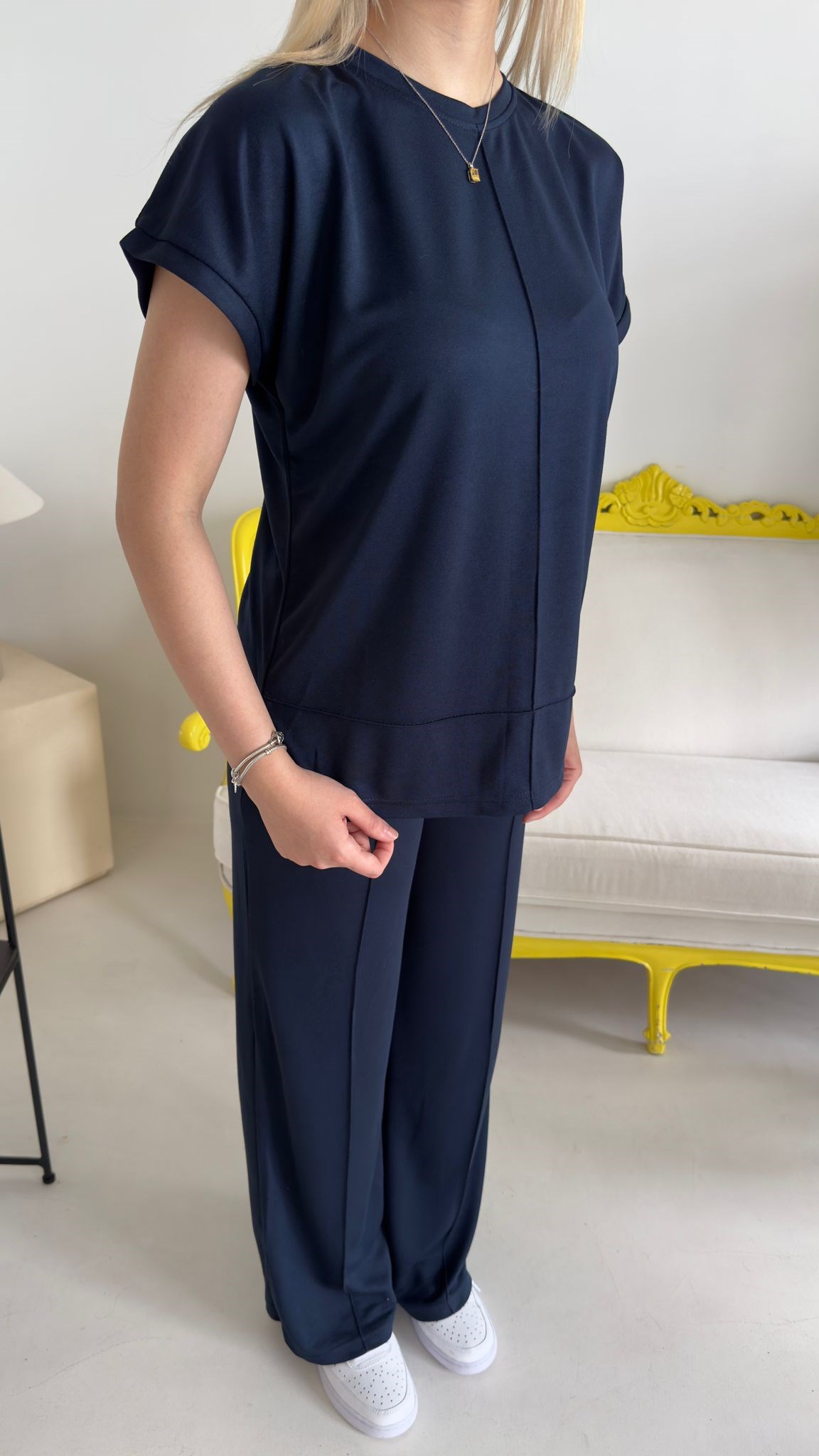 Lacivert Dikişli Modal Takım