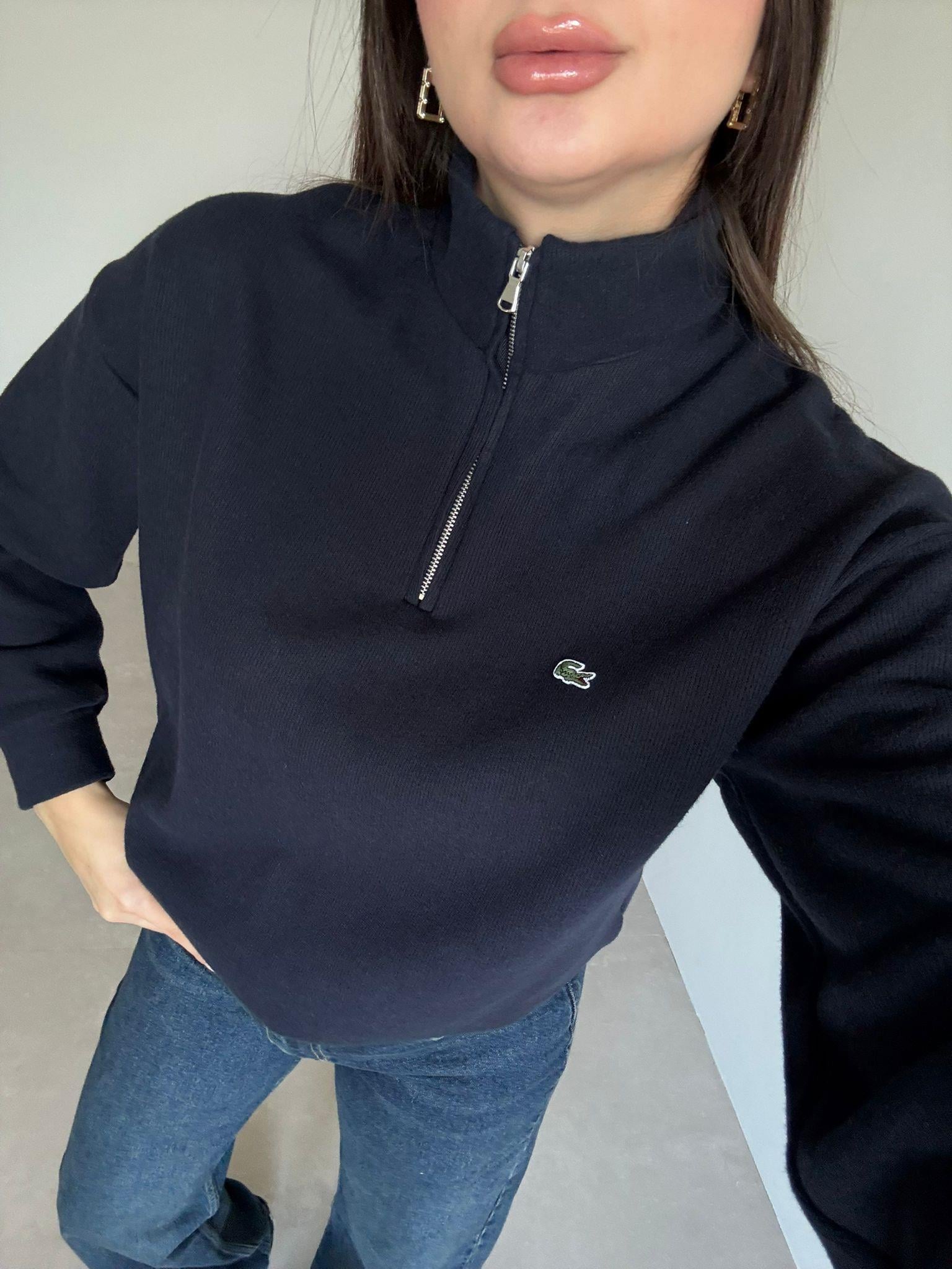 Lacivert Fermuar Detaylı logolu Marka Model Sweat