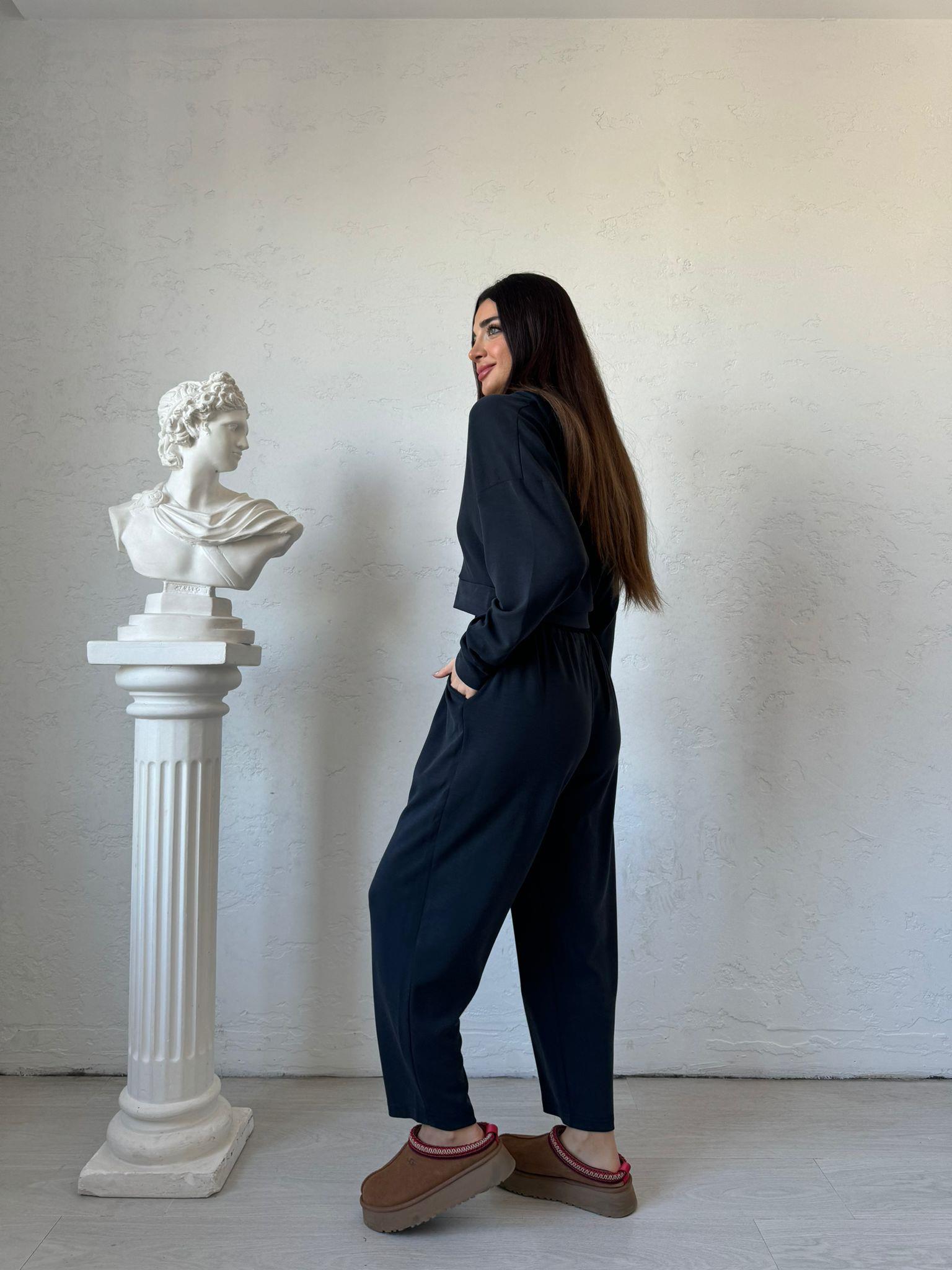 Lacivert Kapüşonlu Modal Takım