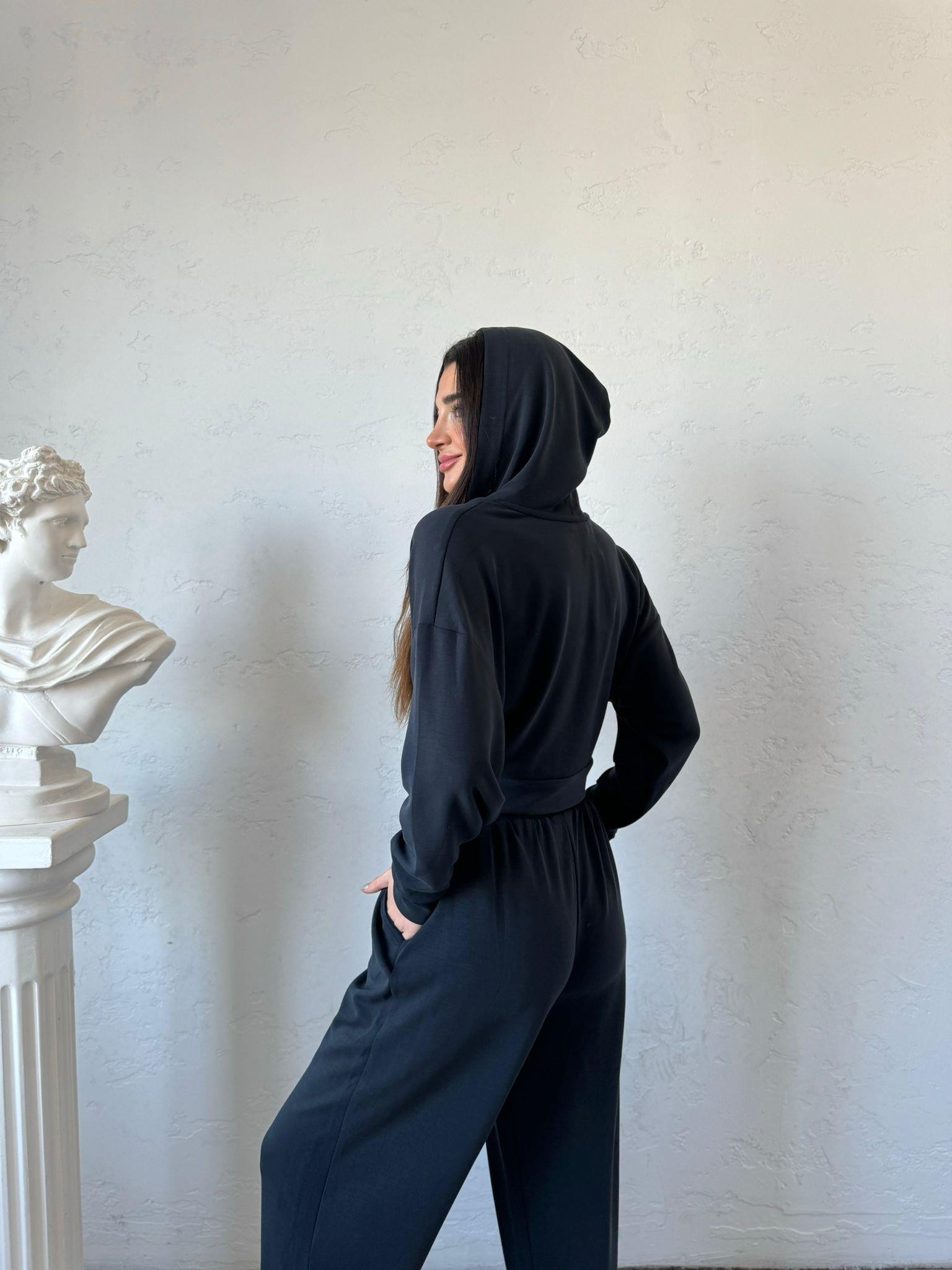 Lacivert Kapüşonlu Modal Takım