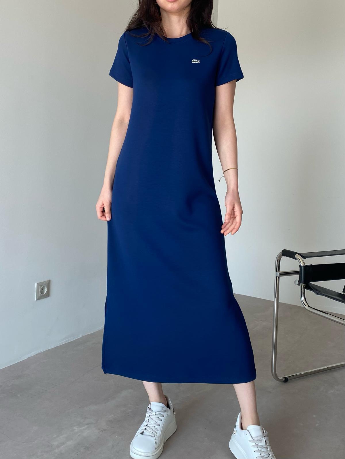 Lacivert Logolu Basic Modal Elbise