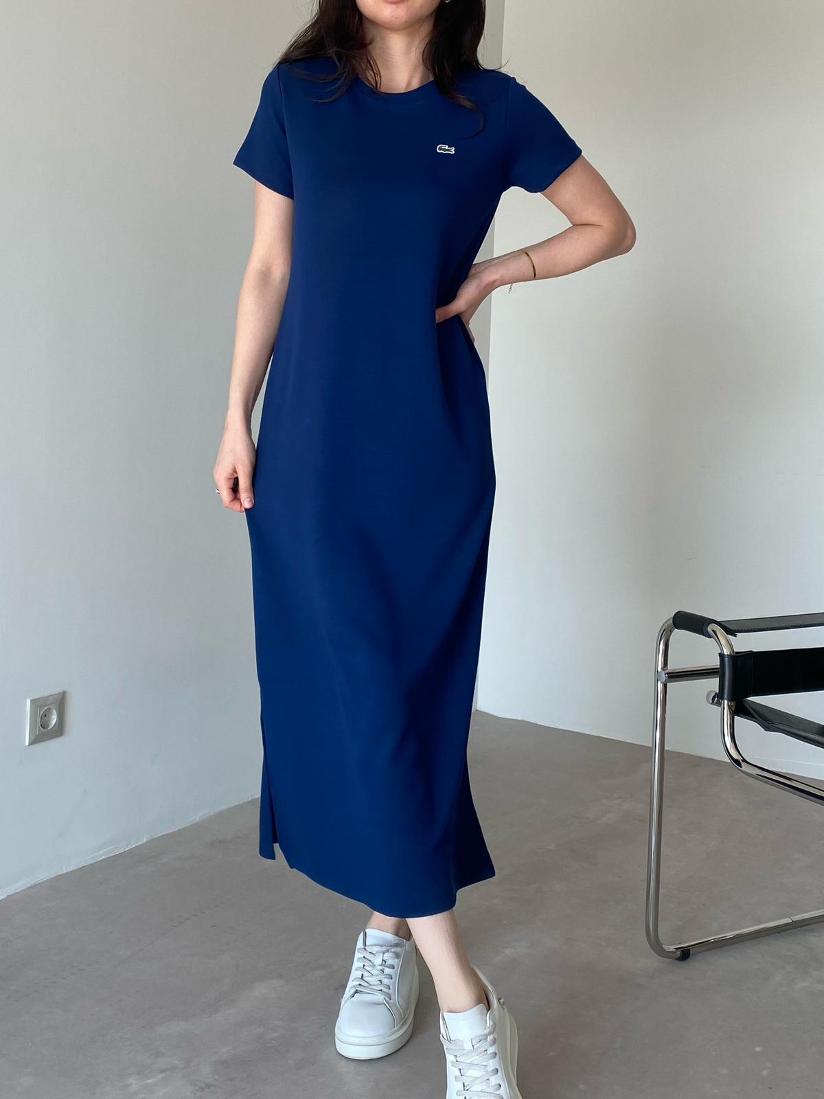 Lacivert Logolu Basic Modal Elbise