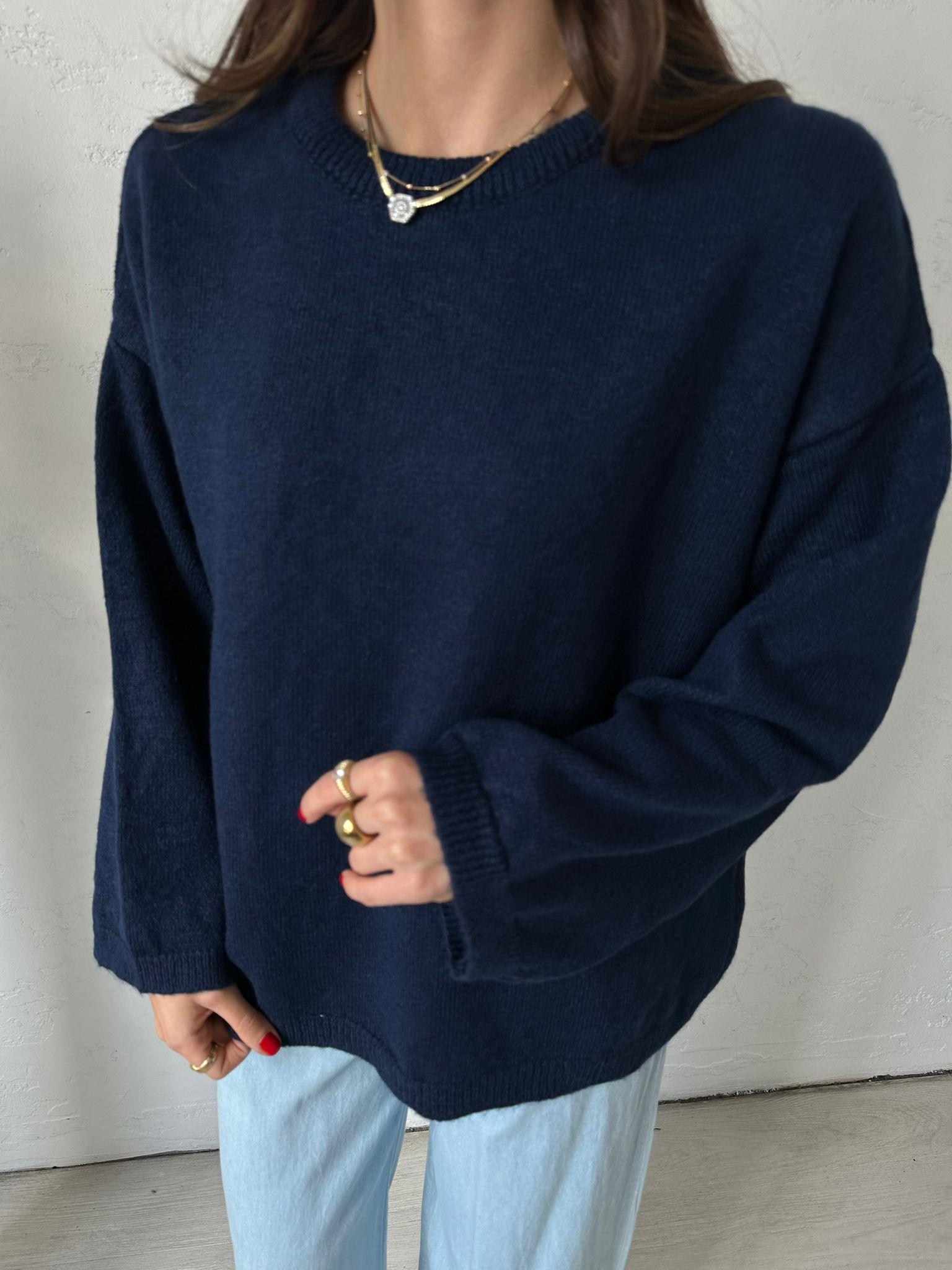 Lacivert Oversize Kazak