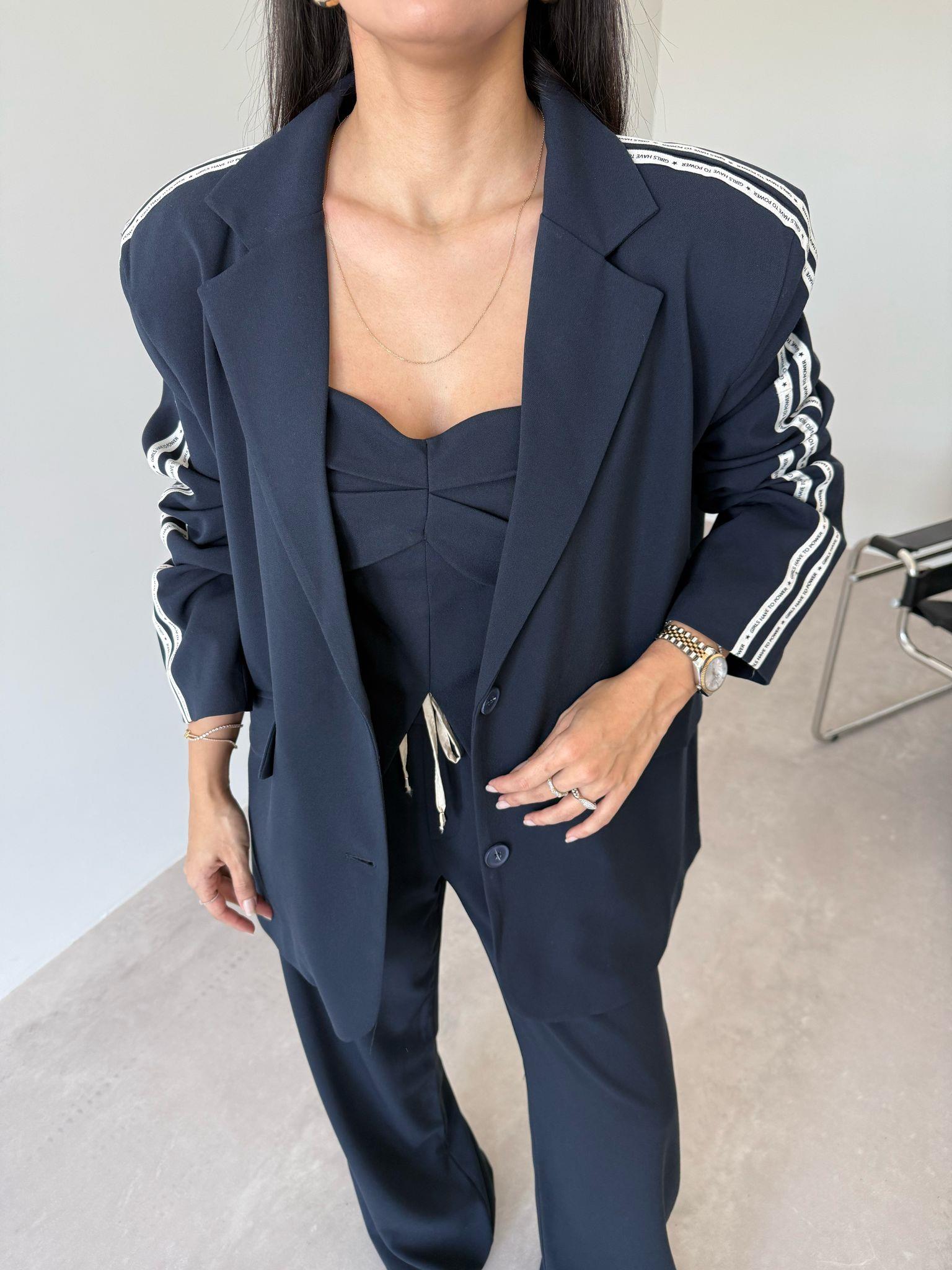 Lacivert Tasarım Straplez Büstiyer 