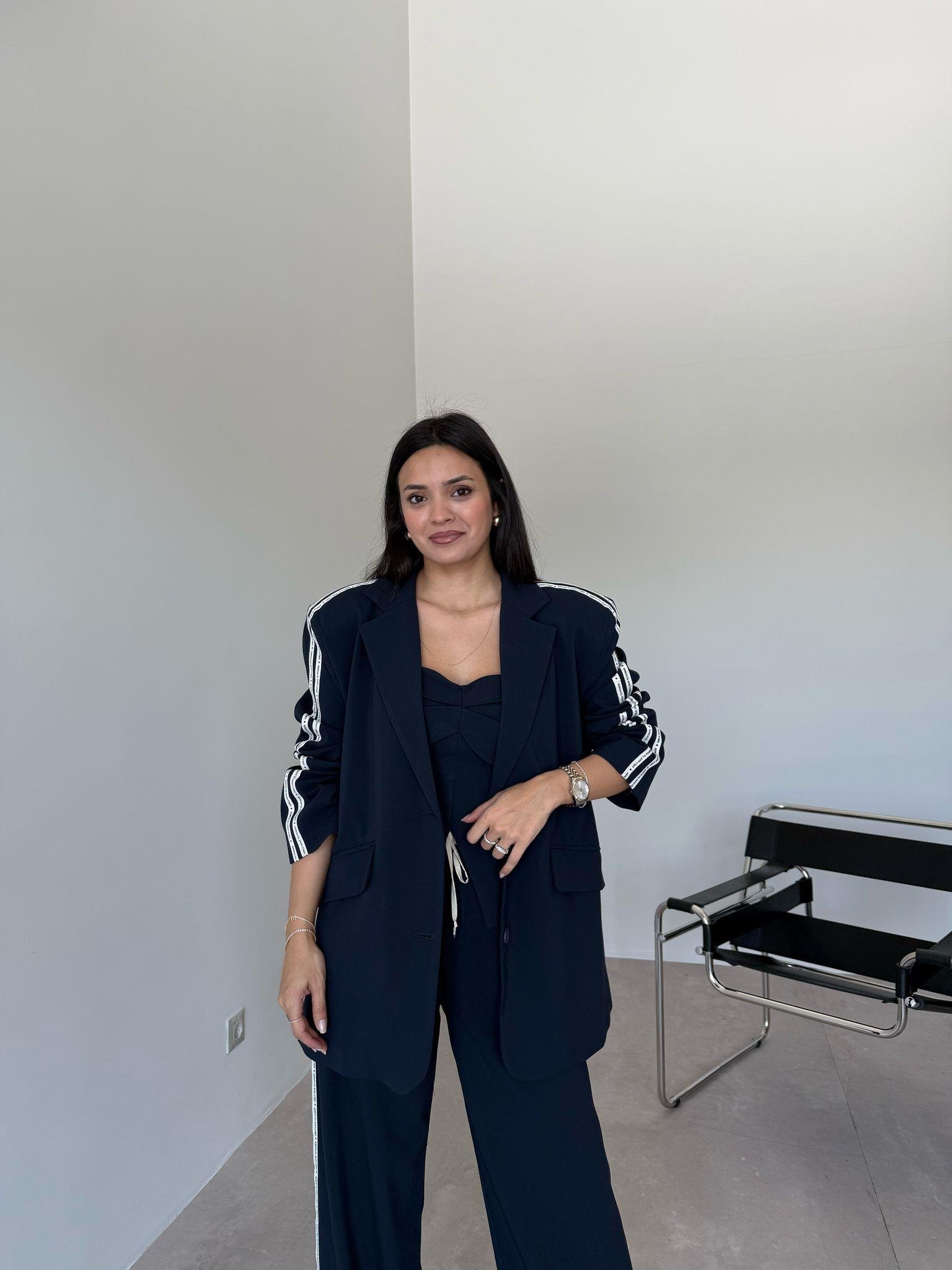 Lacivert Tasarım Straplez Büstiyer 