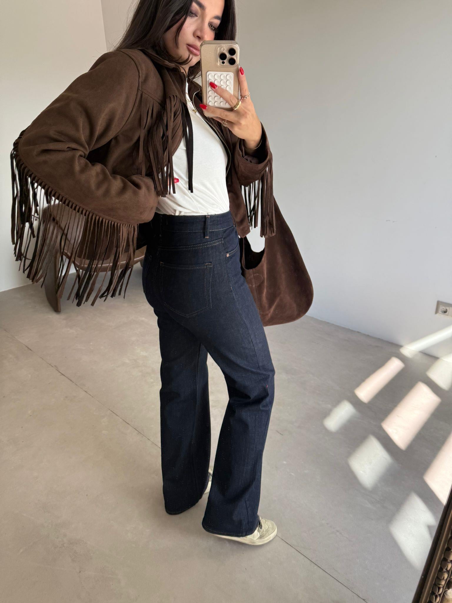 Lacivert Yüksek Bel Straight Big Size Jean