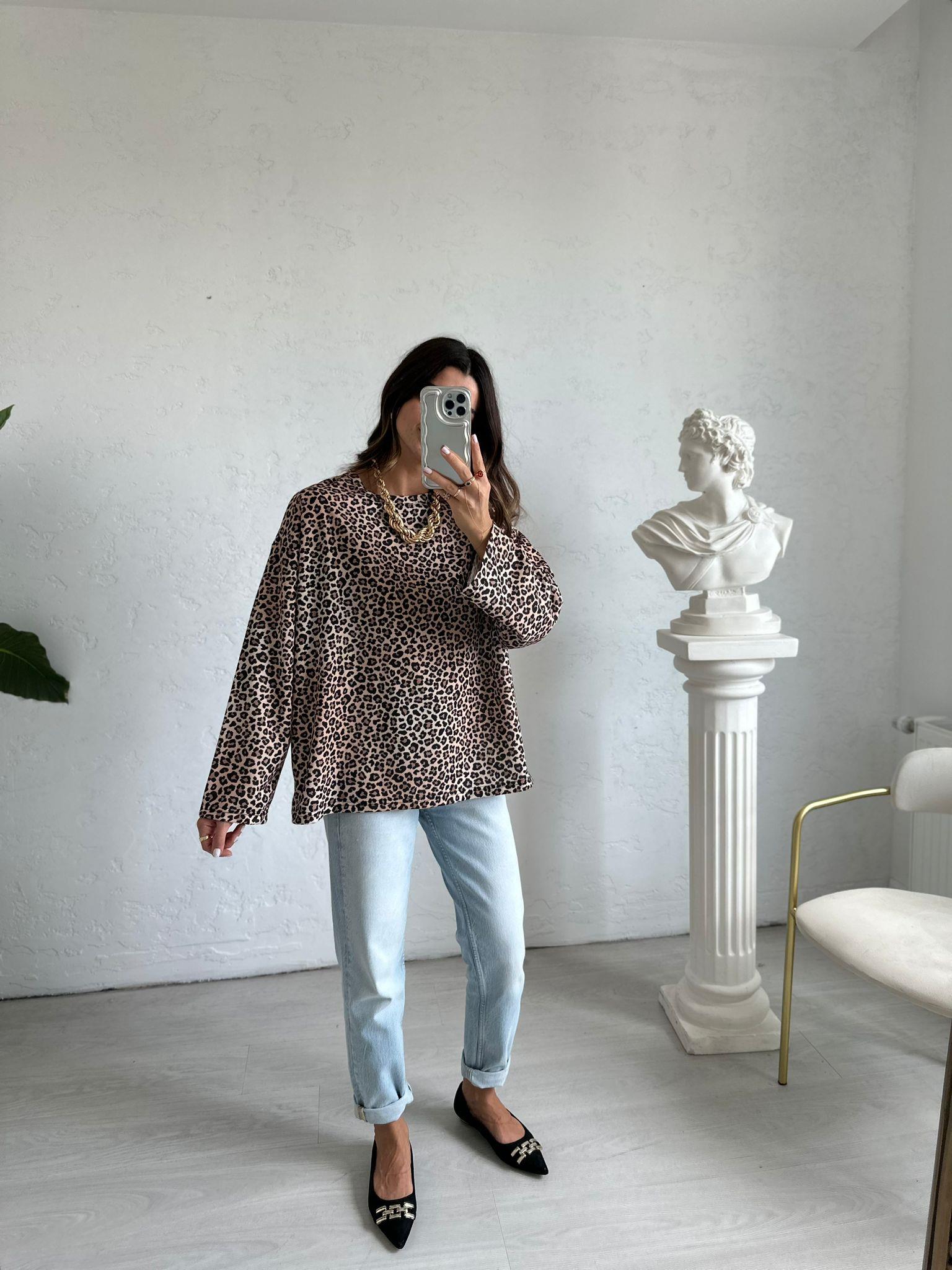 Leopar Desenli Sweat