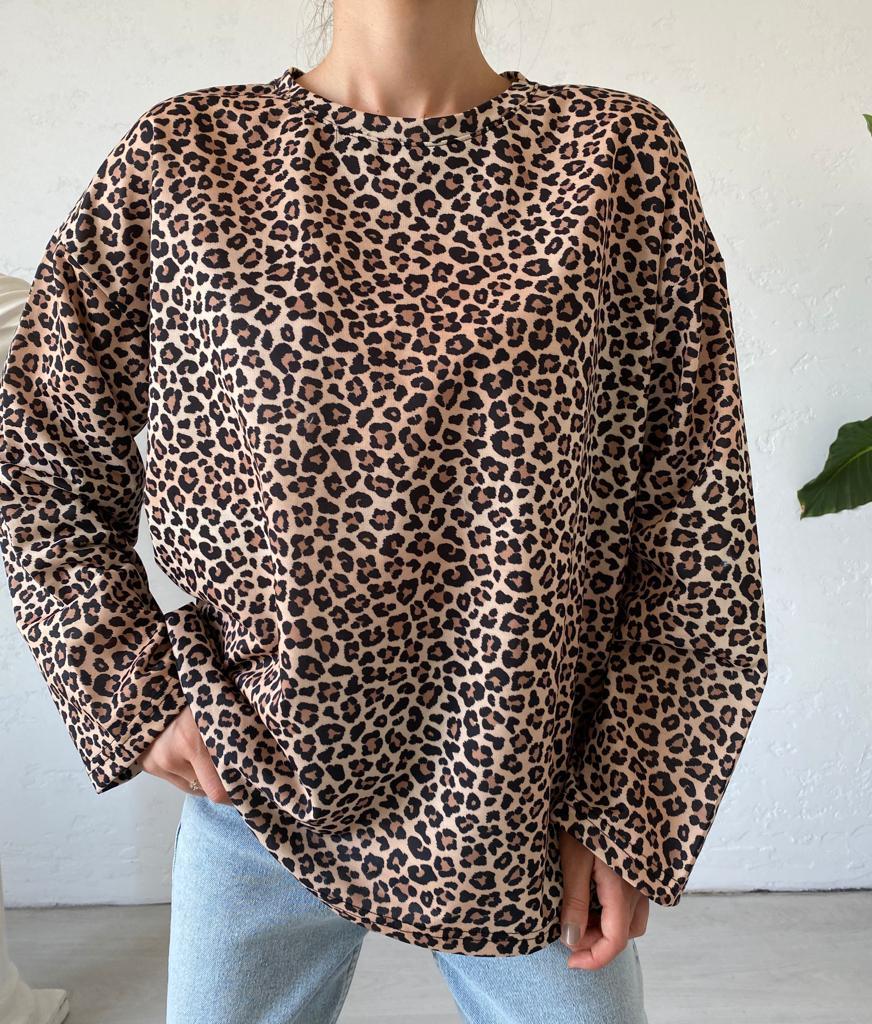 Leopar Desenli Sweat