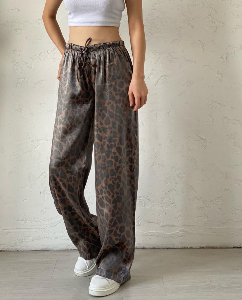 Leopar Shiny Pantolon