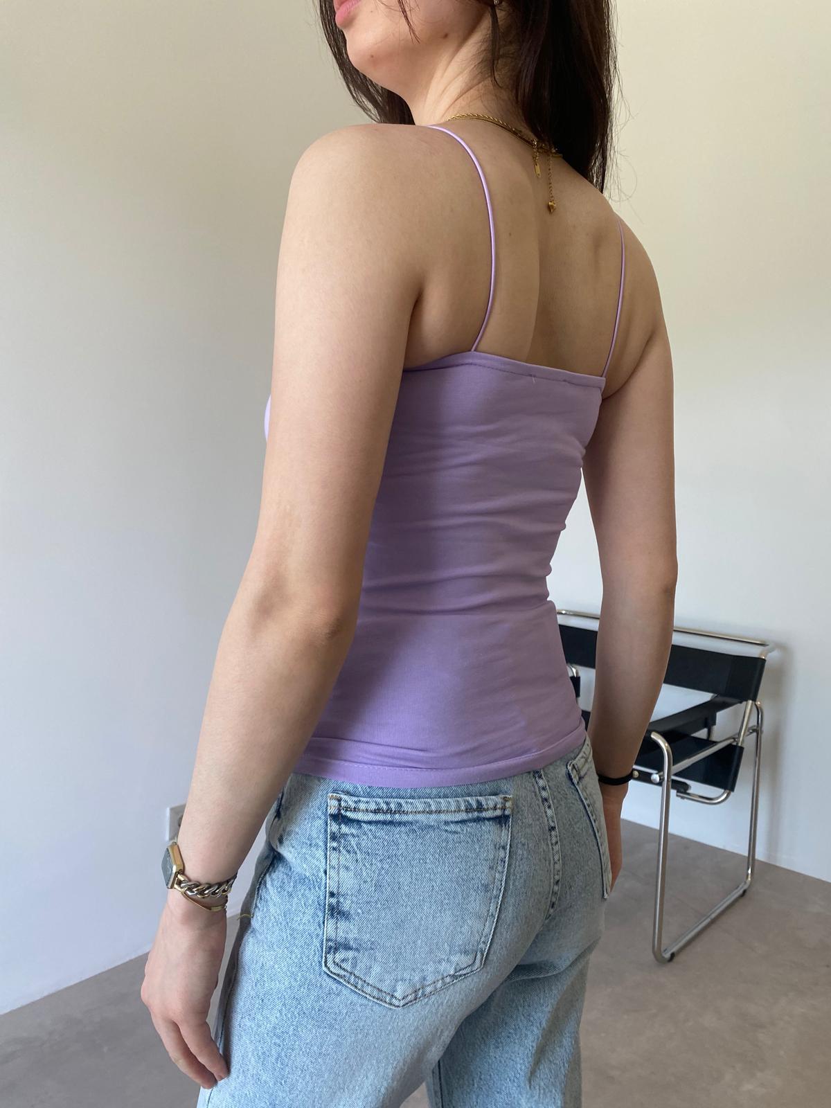 Lila İp Askılı Uzun Tina Crop (51 Cm)
