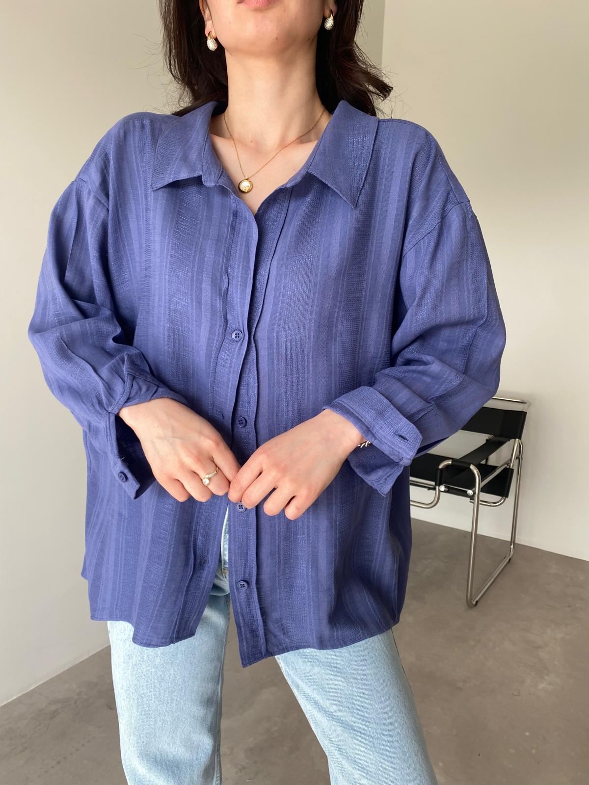 Lila Oversize Transparan Gömlek
