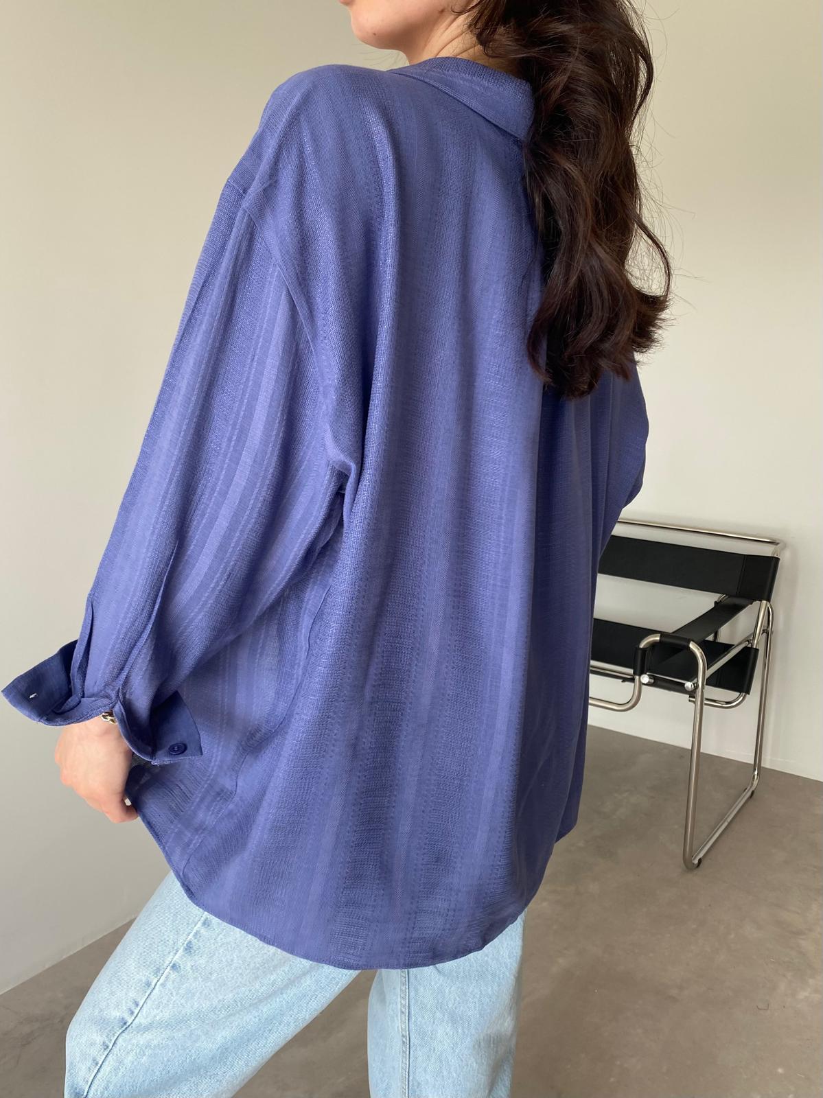 Lila Oversize Transparan Gömlek
