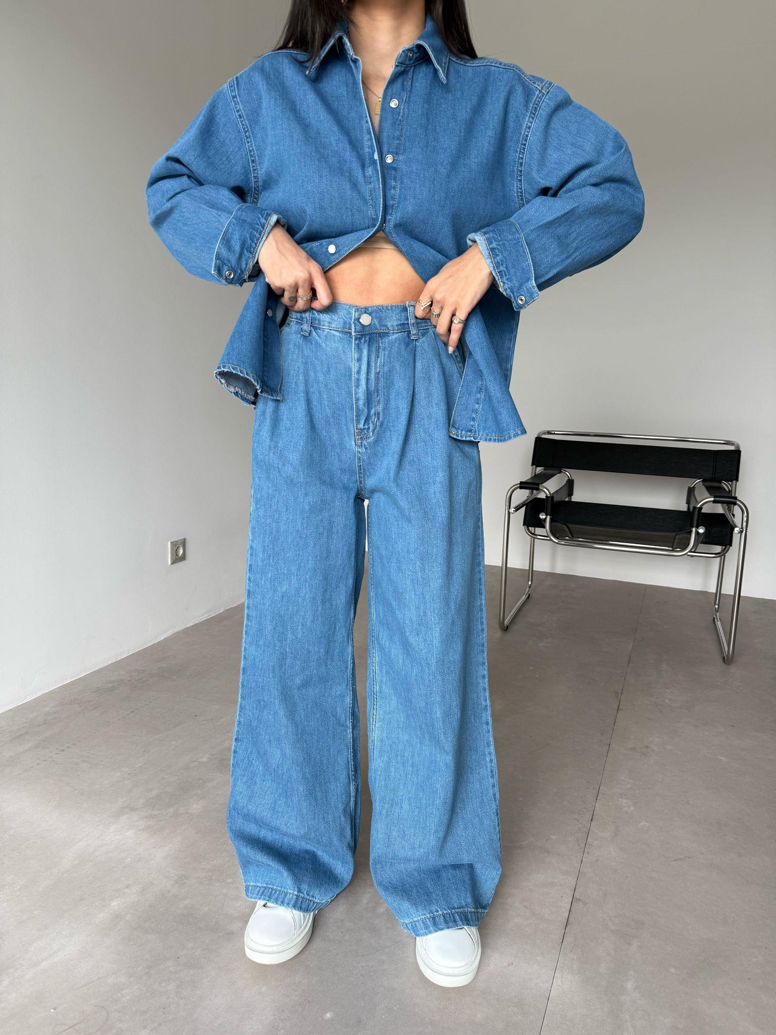 Mavi Gömlekli Denim Takım