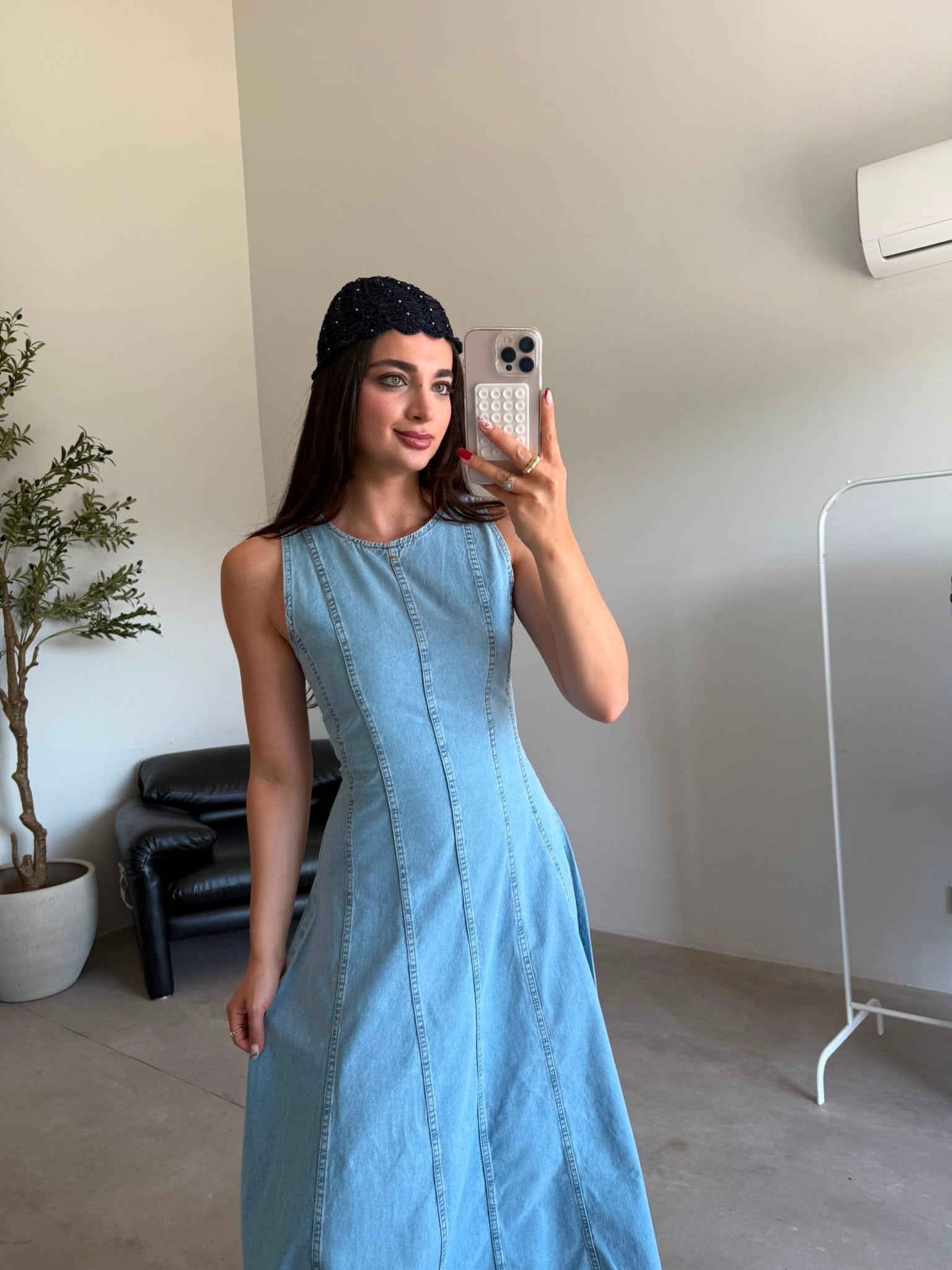 Mavi Kloş Denim Elbise