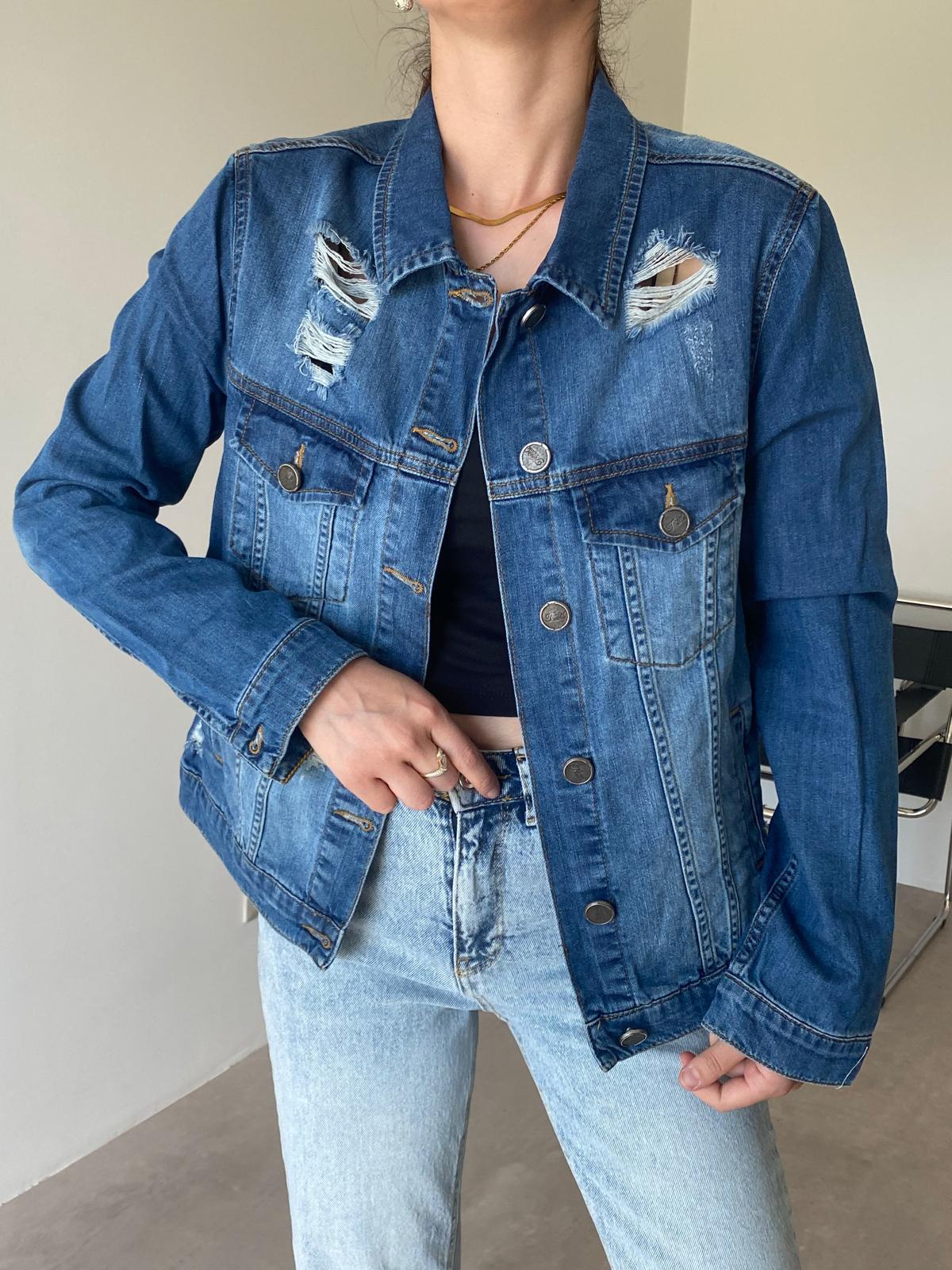 Mavi Nove On Baskılı Denim Ceket