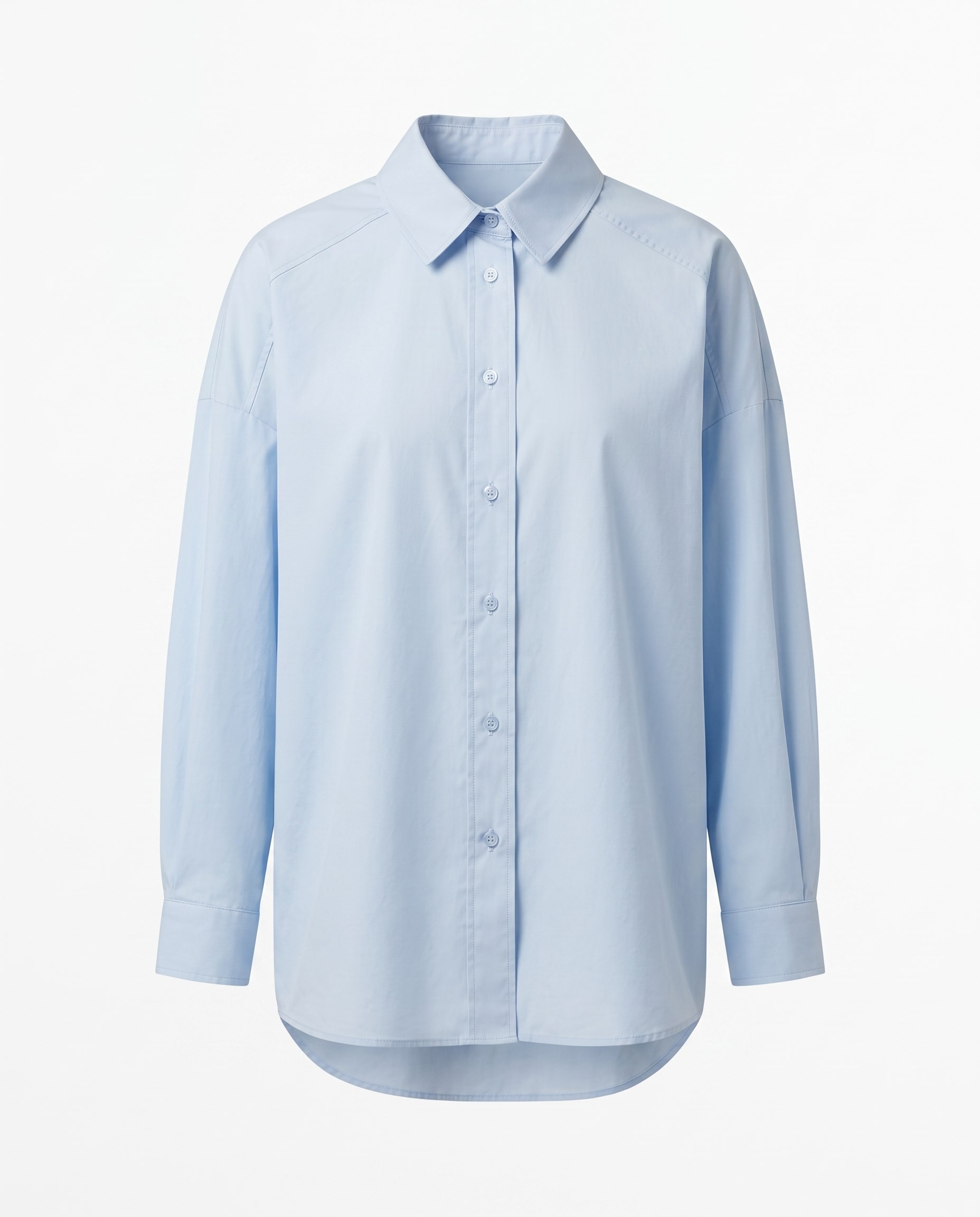 Mavi Oversize Poplin Gömlek