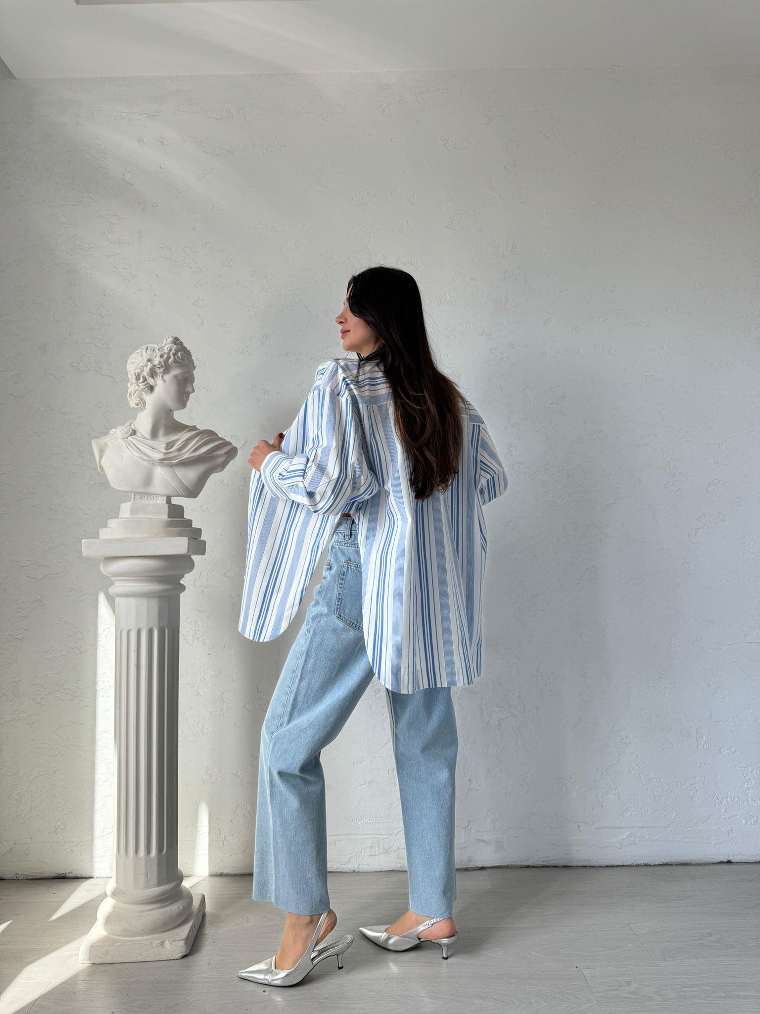 Mavi Taşlanmış Davin Straight Jean