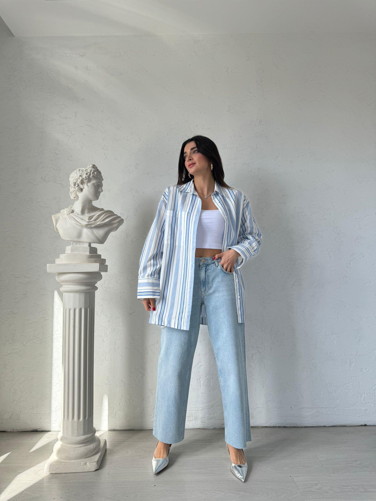 Mavi Taşlanmış Davin Straight Jean