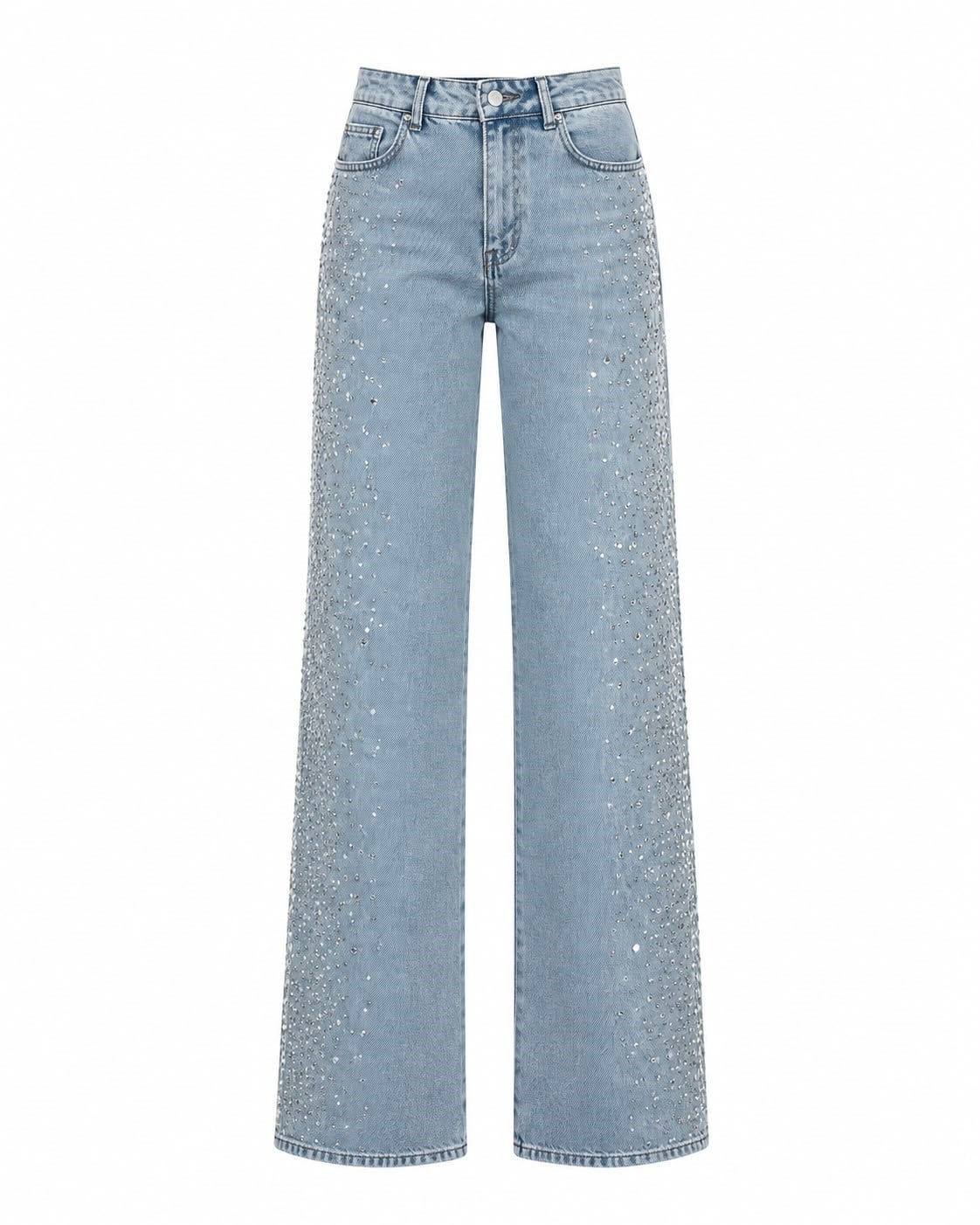 Mavi Taşlı Baggy Jean