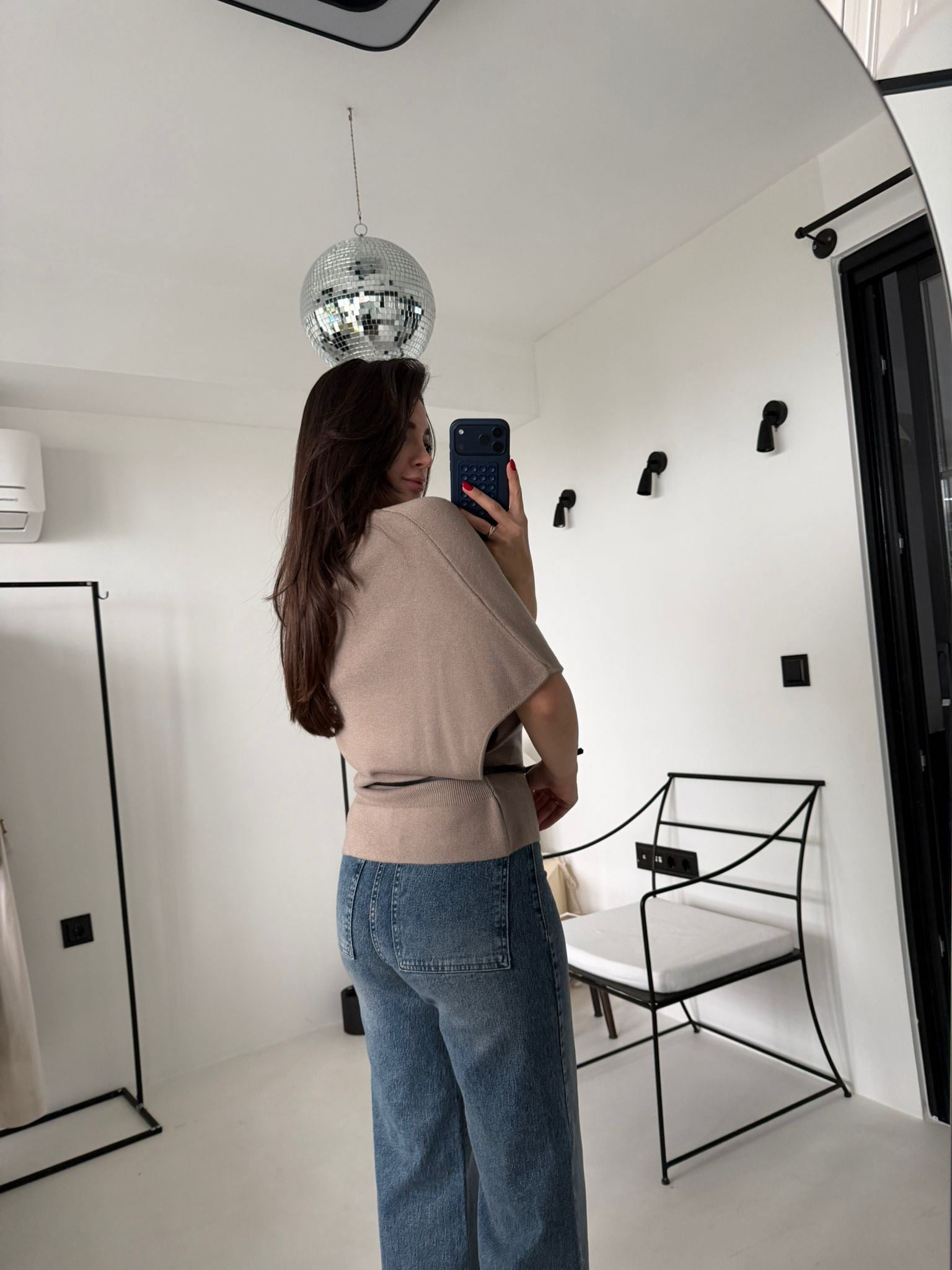 Mavi Ultra Yüksek Bel Pensli Kemerli Jean